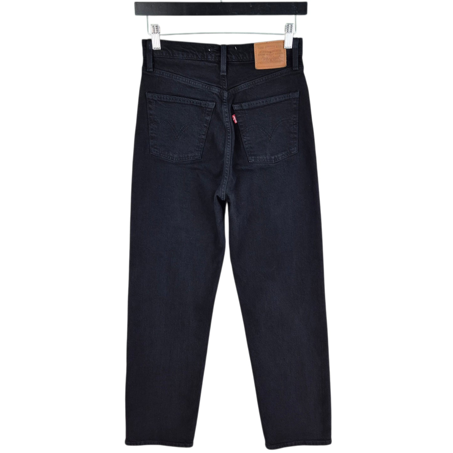 Levis Premium Jeans Womens Black Ribcage Straight Denim W26