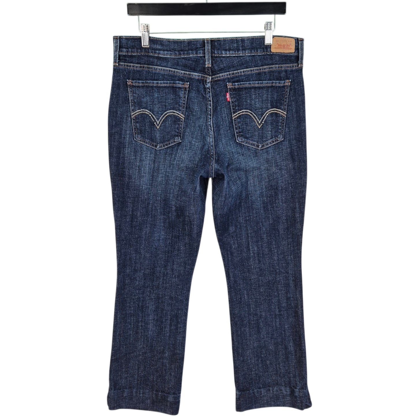 Vintage Levis 515 Jeans Womens Dark Blue Crop Bootcut Denim W34