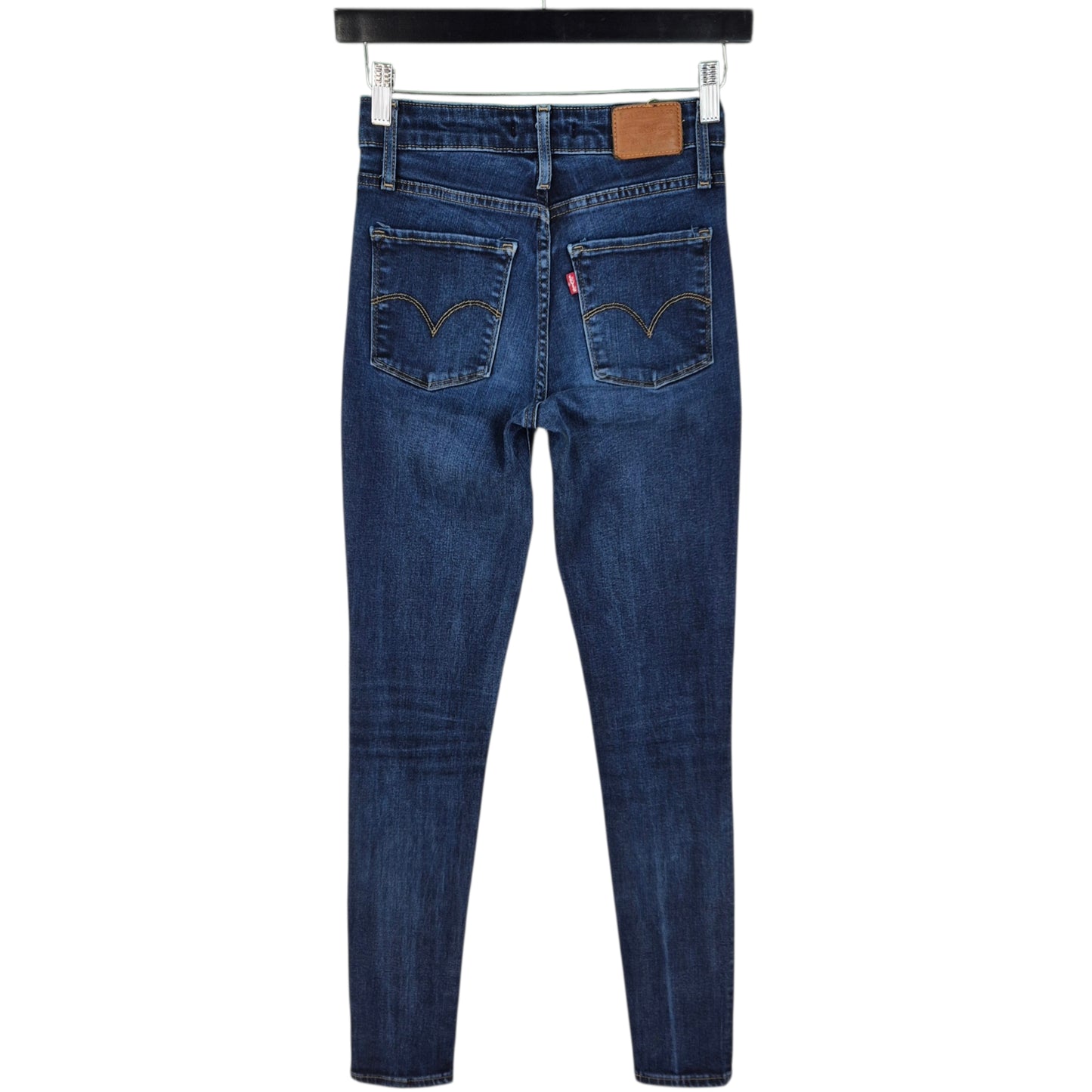 Levis Premium 721 Jeans Womens Dark Blue High Rise Super Skinny Denim W24