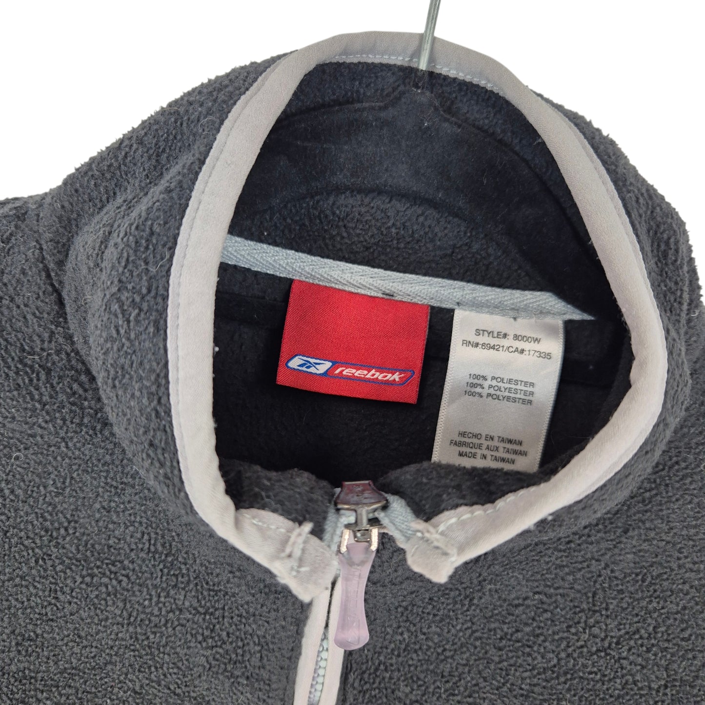 Vintage Reebok 2000's Black Slim Quarter Zip Fleece Jumper Size M