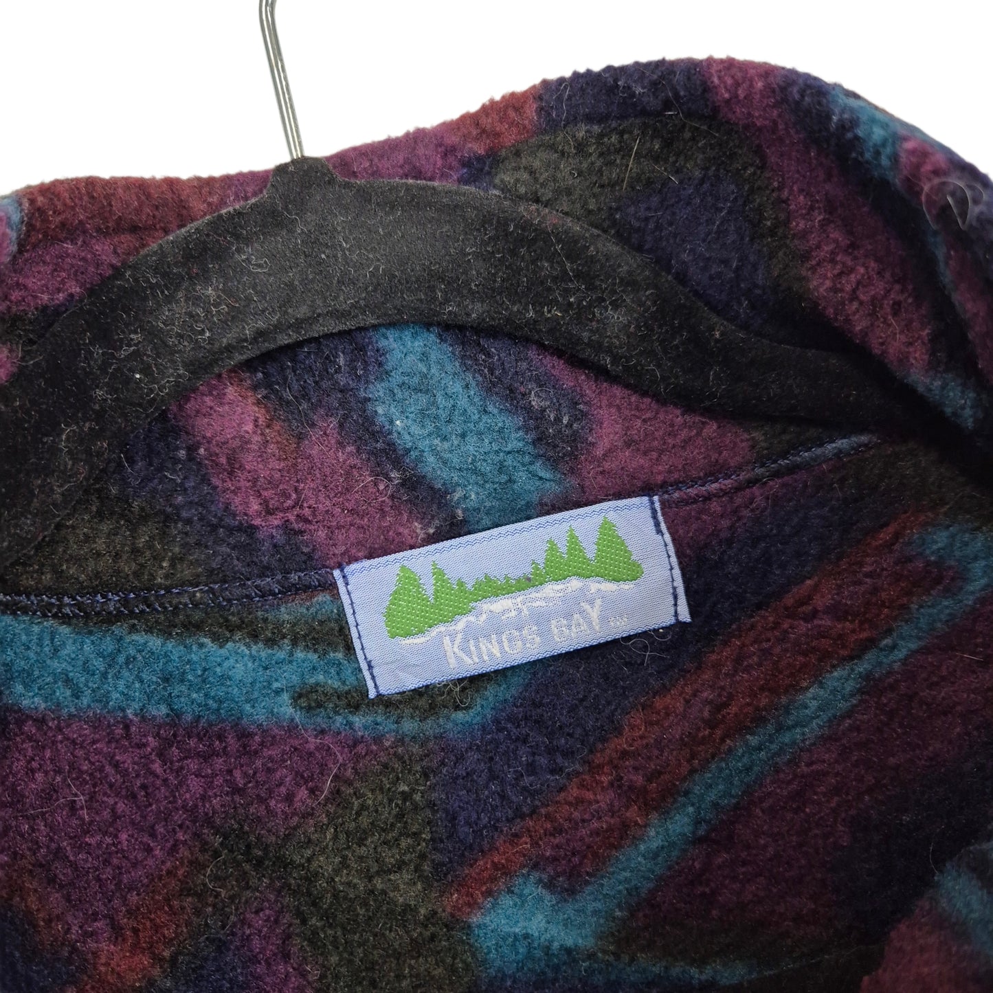 Vintage Kings Bay 80's Purple Quarter Zip Fleece Jumper Size 2XL