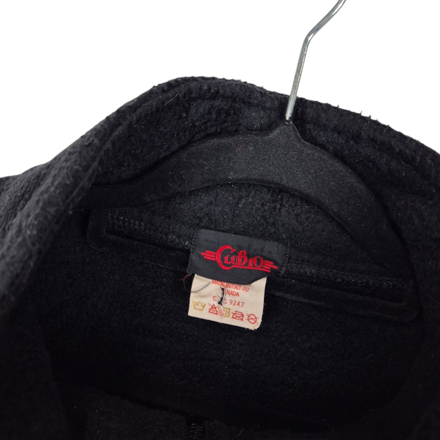 Vintage Club 10 80's Black Quarter Zip Canada Made Fleece Jumper Size M