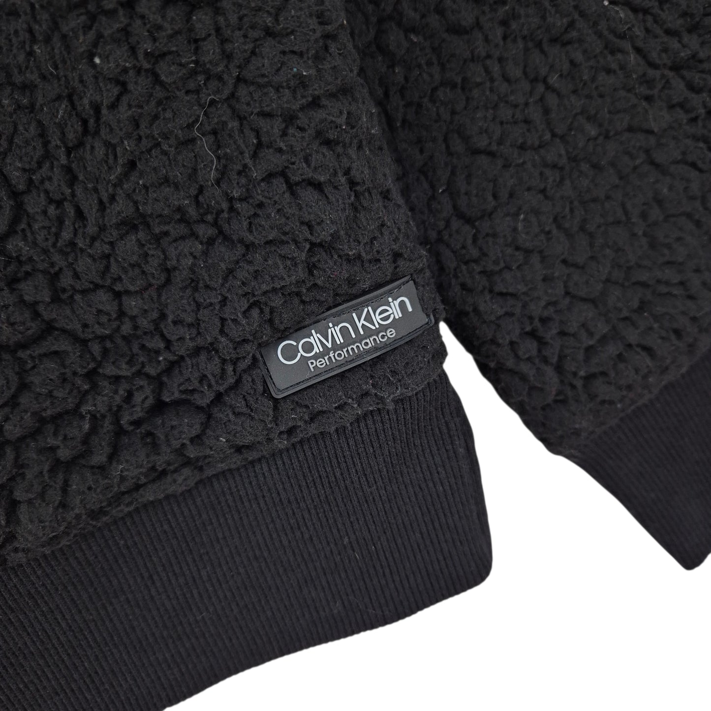 Calvin Klein Performance Womens Black Crewneck Fleece Jumper Size XL