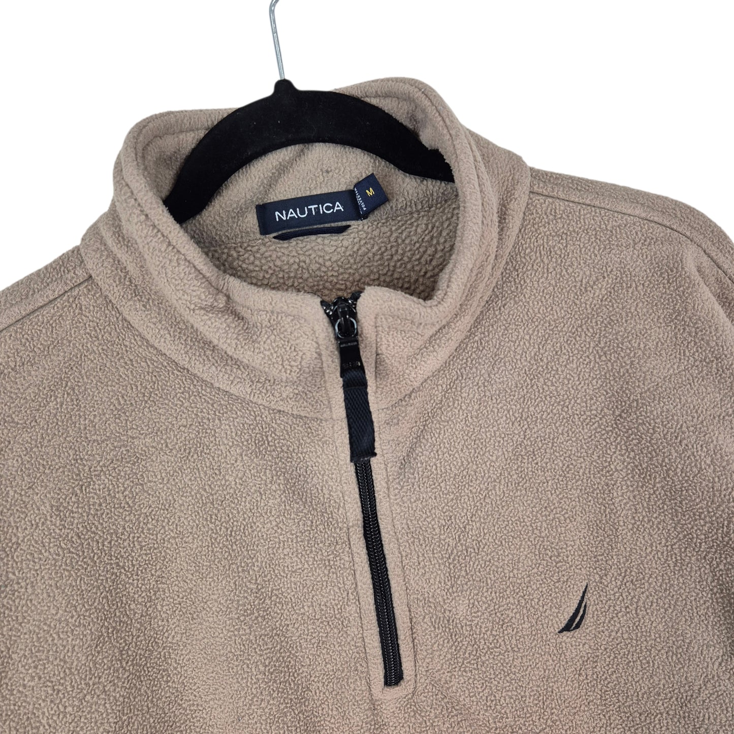 Nautica Brown Quarter Zip Fleece Jumper Size M