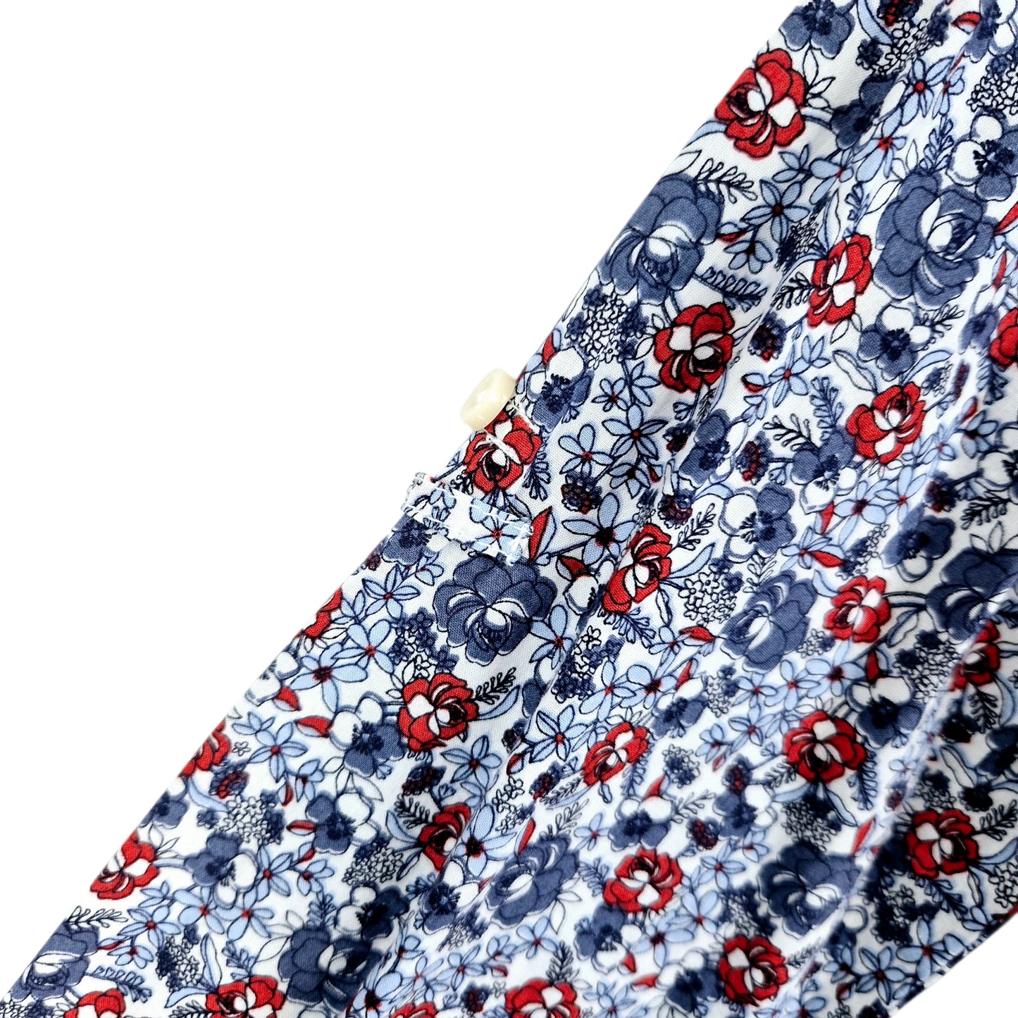 Tommy Hilfiger Womens Blue Red & White Floral Long Sleeve Button Shirt Size S