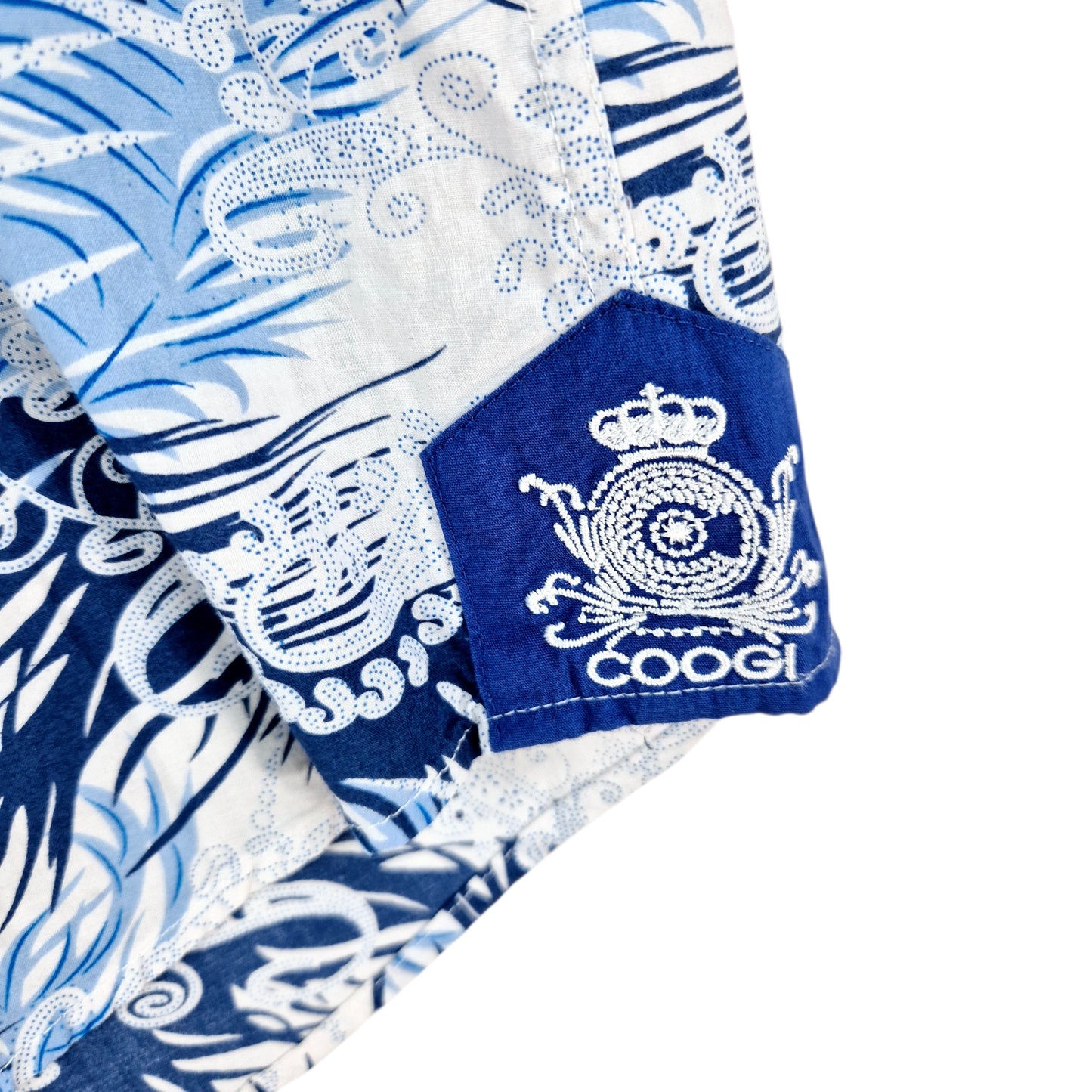 COOGI Luxe Blue & White Long Sleeve Button Shirt Size 2XL