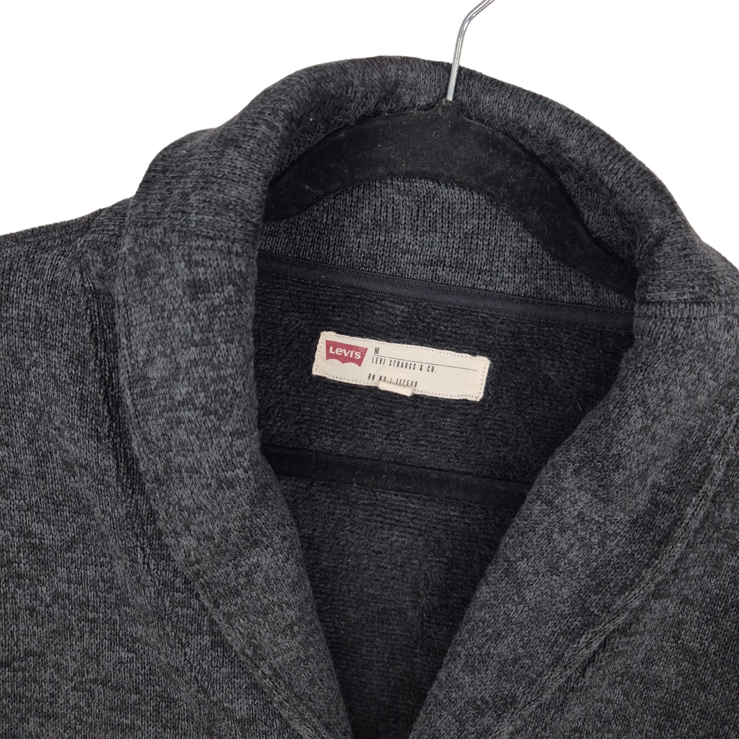 Levis Dark Grey Button Knit Jacket Size M