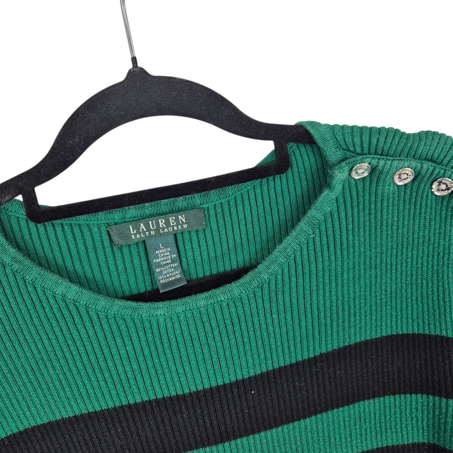Vintage Ralph Lauren Green Label Womens Black Knit Sweater Size L