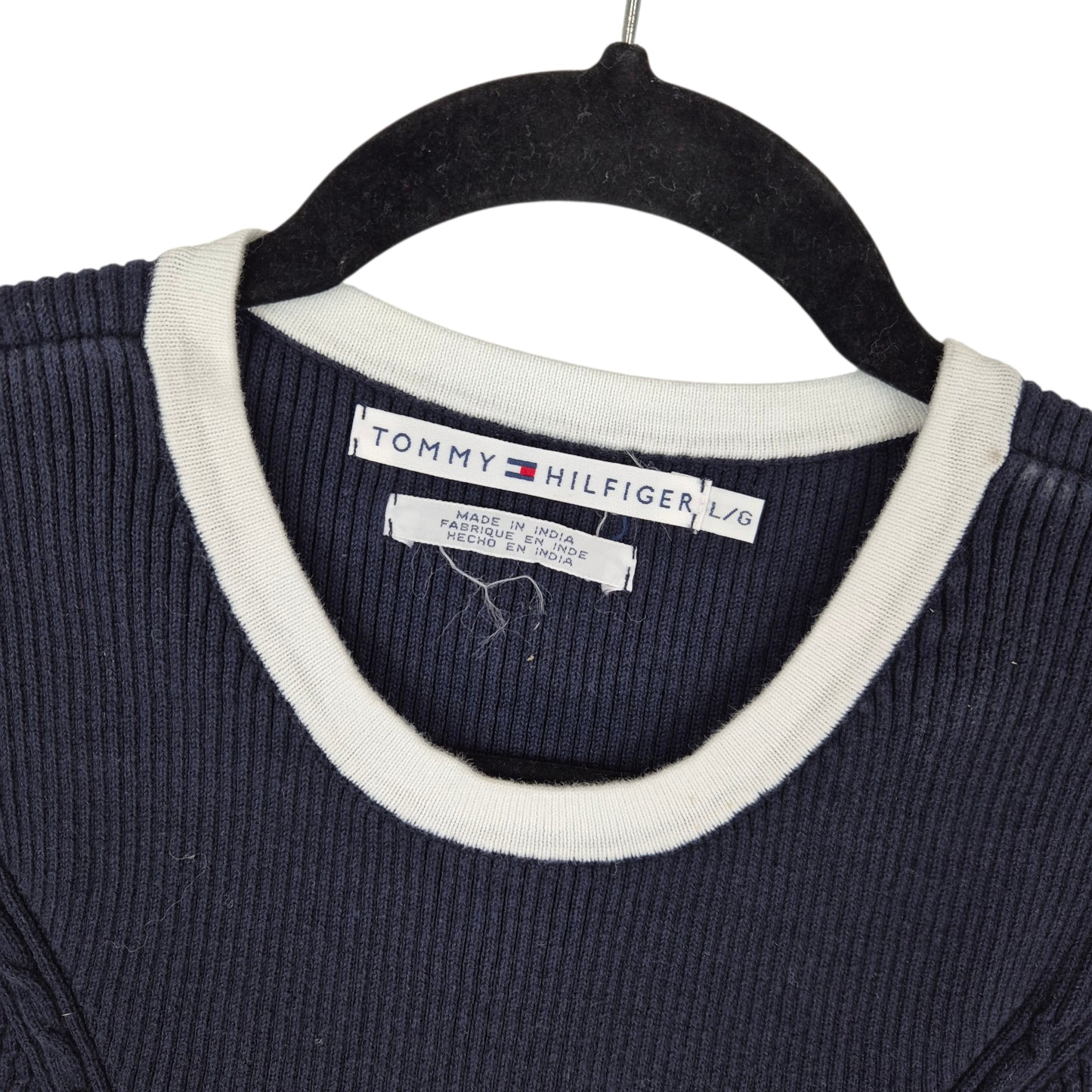 Vintage Tommy Hilfiger 90's Womens Dark Blue Knit Singlet Size L
