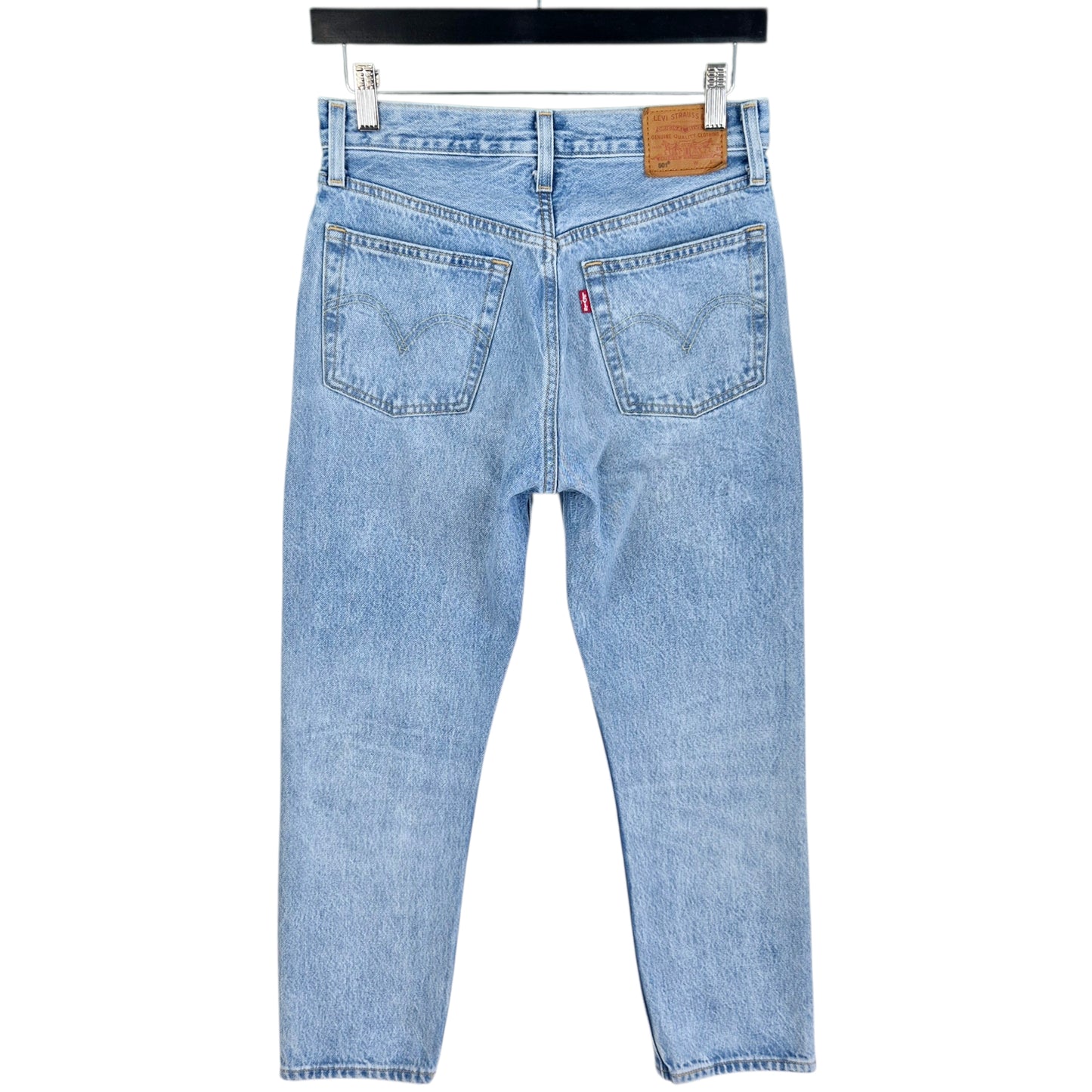 Levis Premium 501 Jeans Womens Light Blue Heavy Classic Denim W27