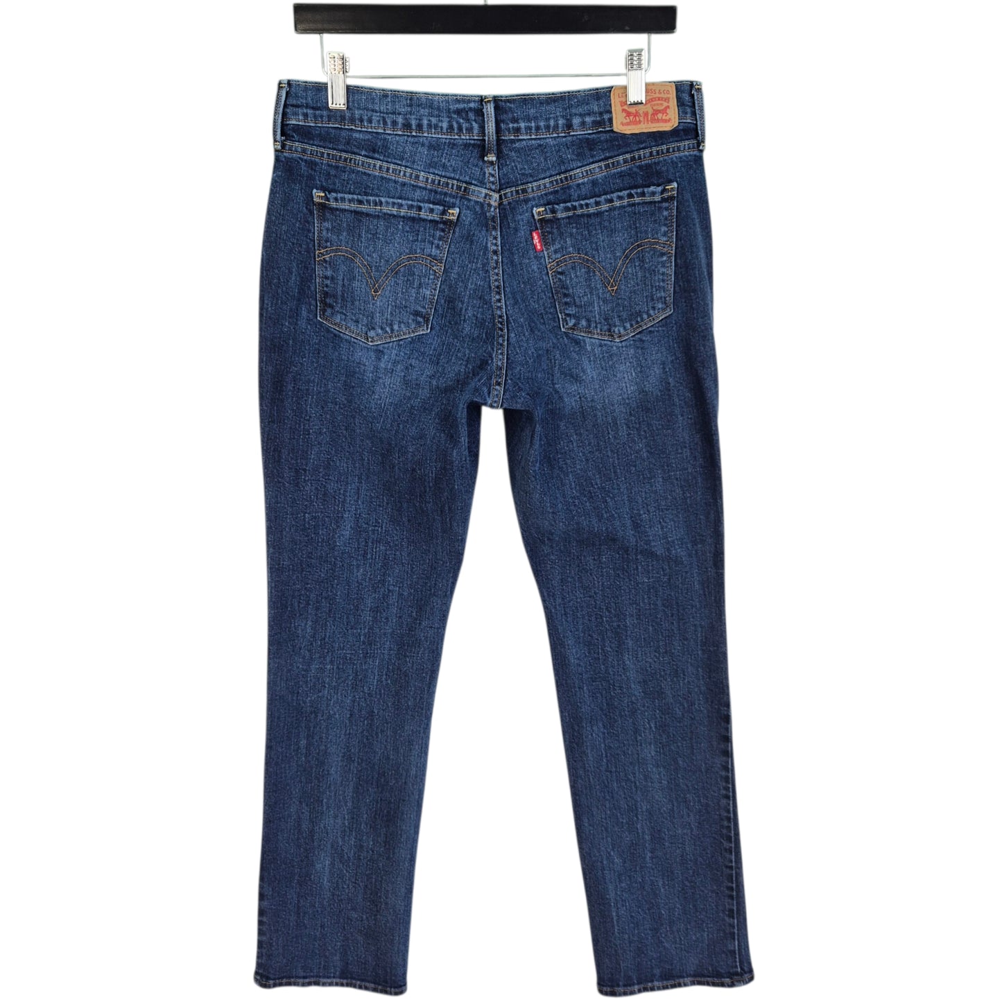 Levis 505 Jeans Womens Dark Blue Straight Leg Stretch Denim W30