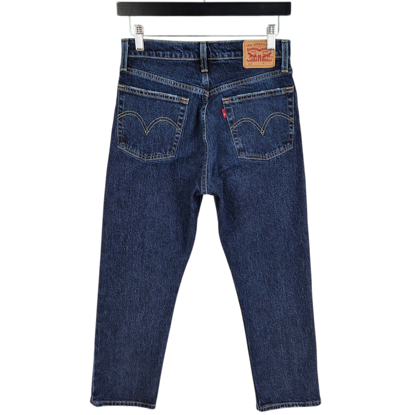 Levis 501 Jeans Womens Dark Blue Heavy Classic Denim W27