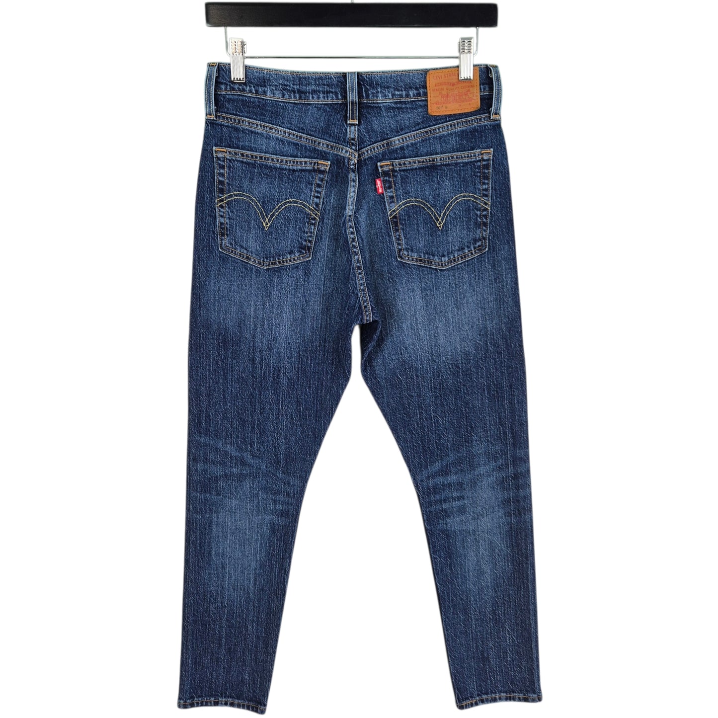 Levis Premium 501 Jeans Womens Dark Blue Slim Fit Denim W27