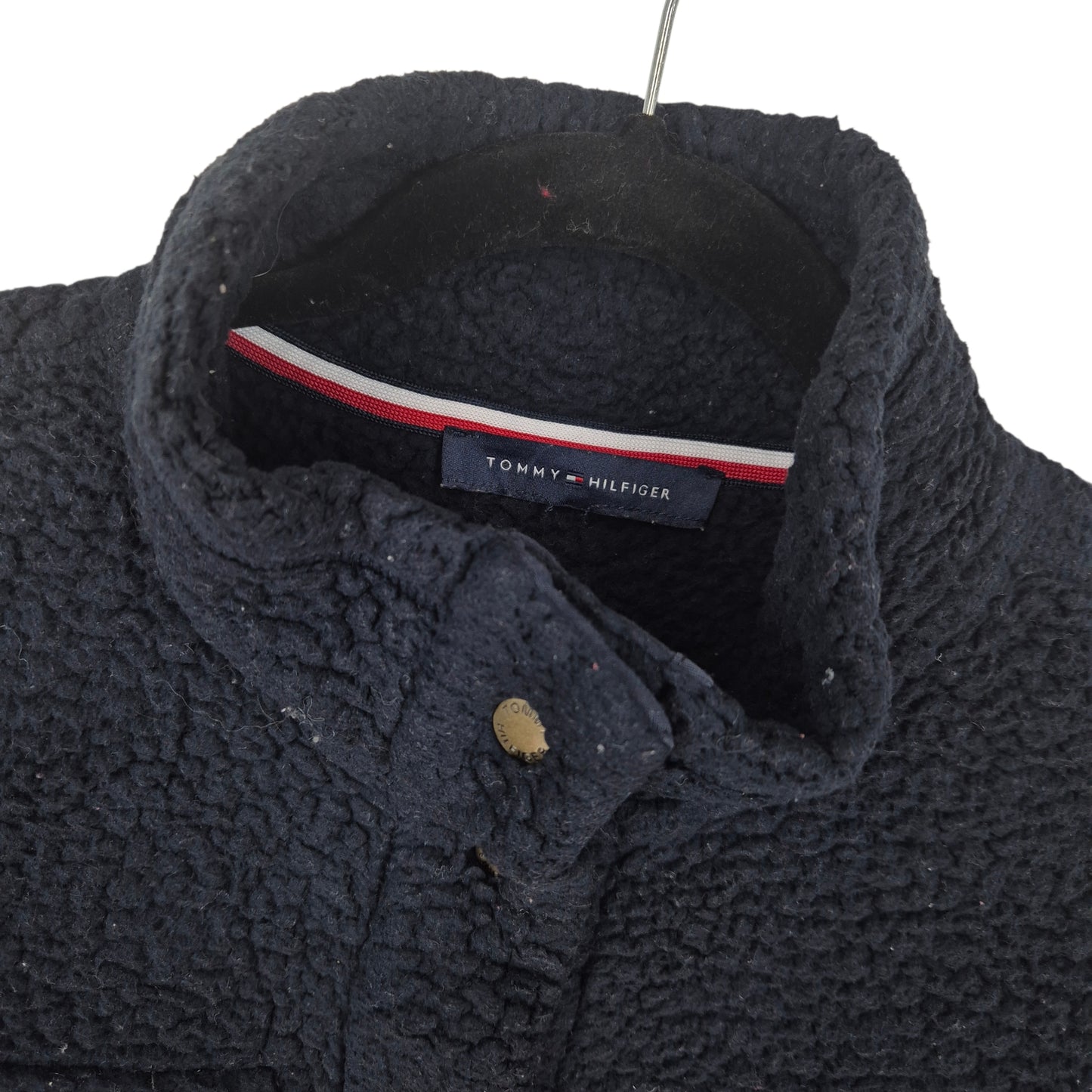 Tommy Hilfiger Womens Dark Blue Button Fleece Jumper Size L