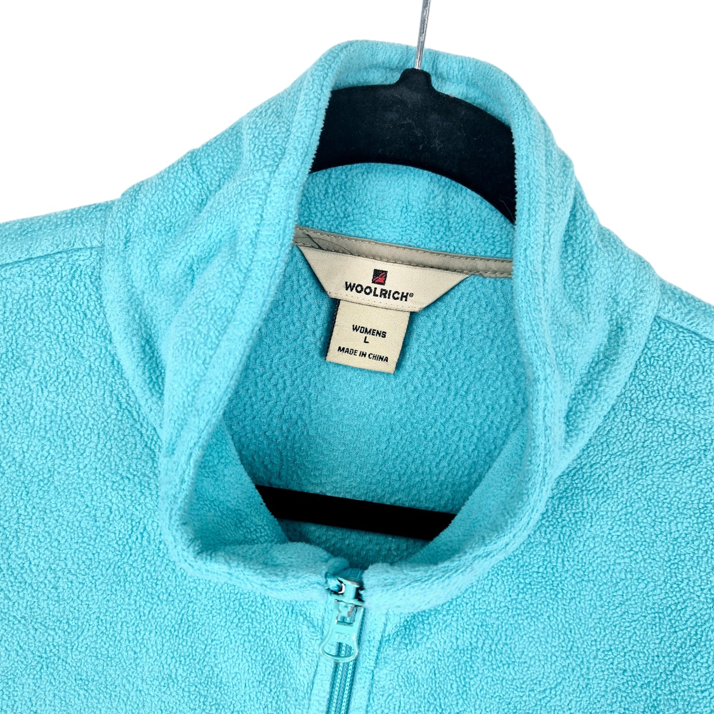 Woolrich Womens Aqua Blue Fleece Zip Jumper Size L