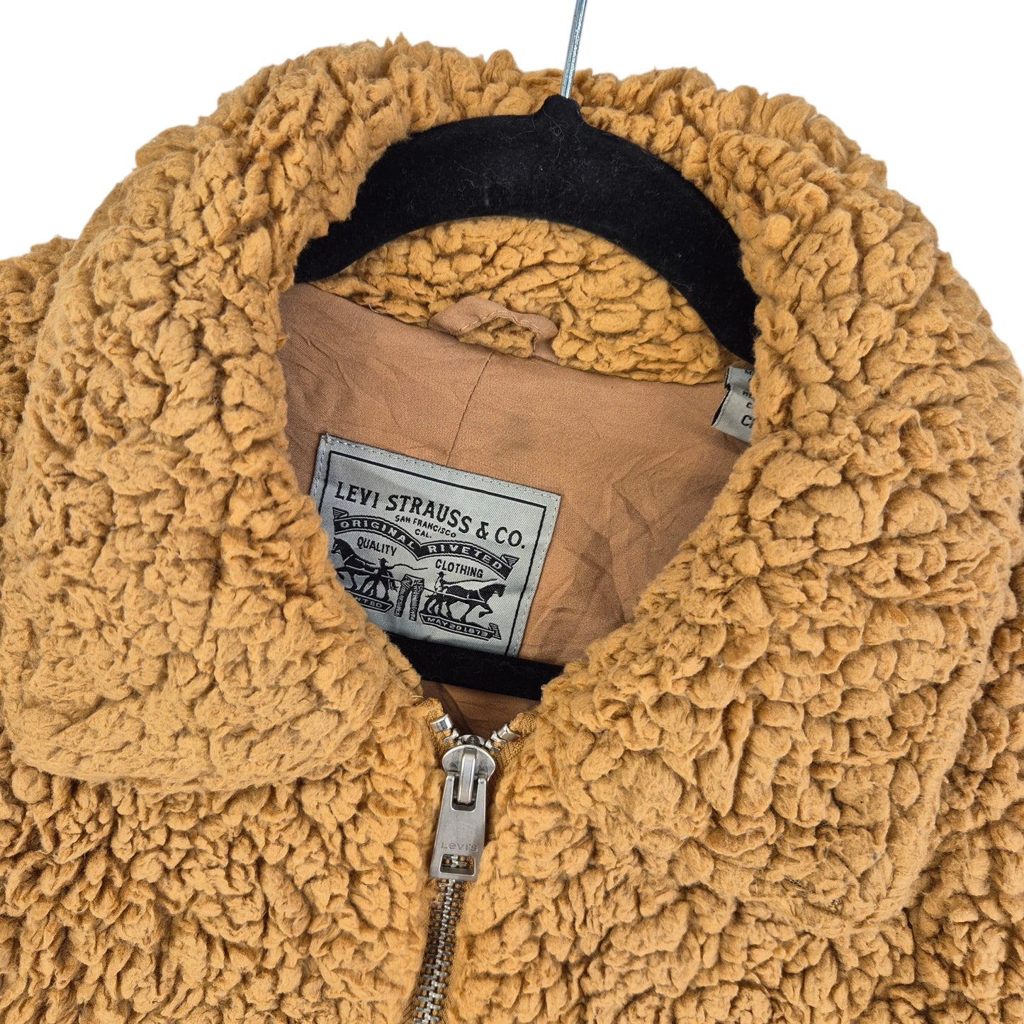 Levis Brown Fleece Zip Jumper Size S