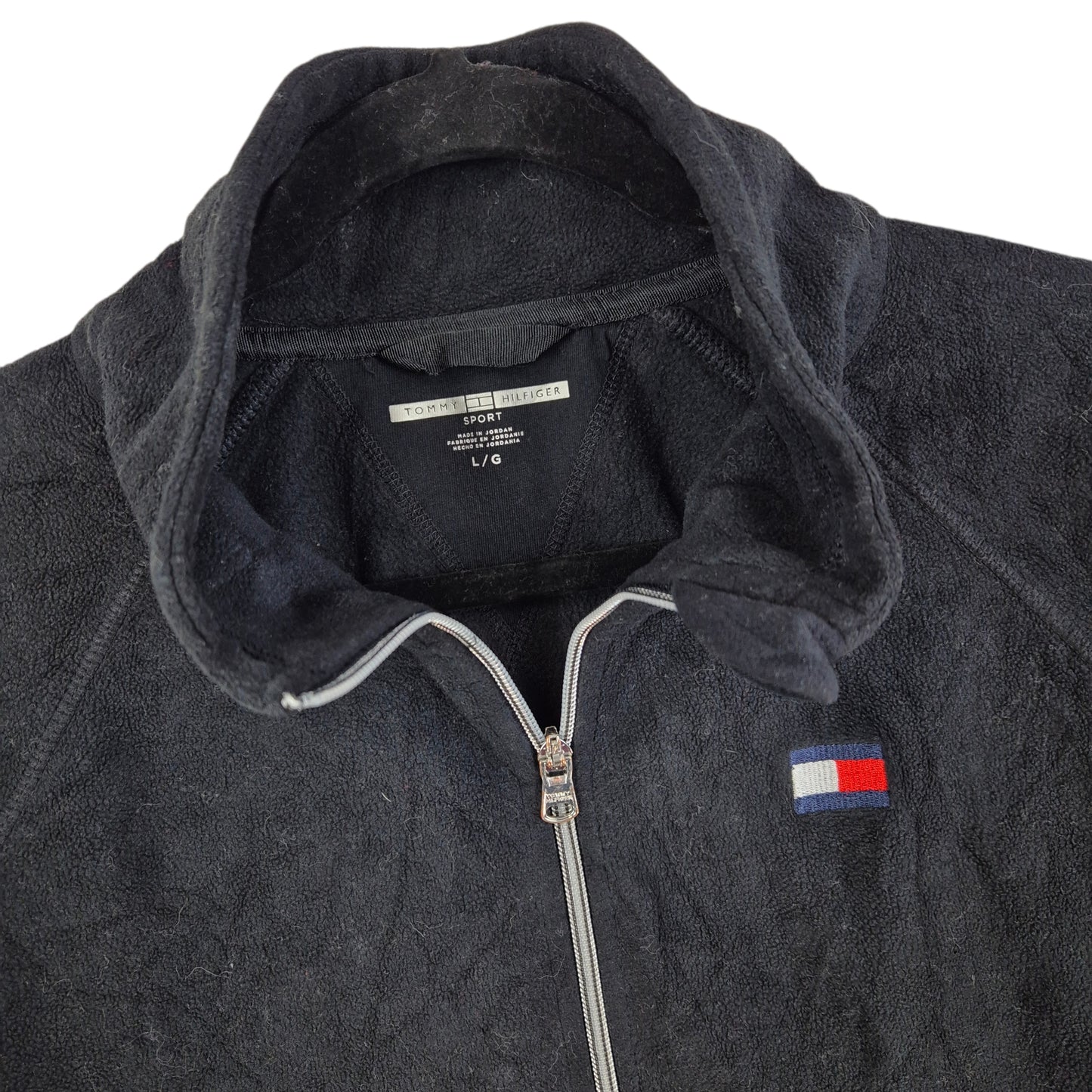 Tommy Hilfiger Sport Womens Black Fleece Zip Jumper Size L
