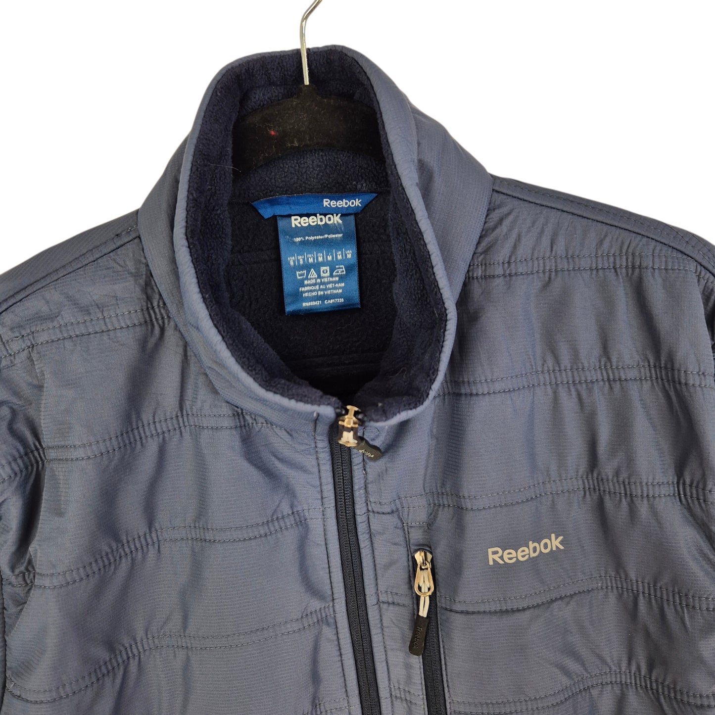 Reebok Dark Blue Fleece Zip Jumper Size M