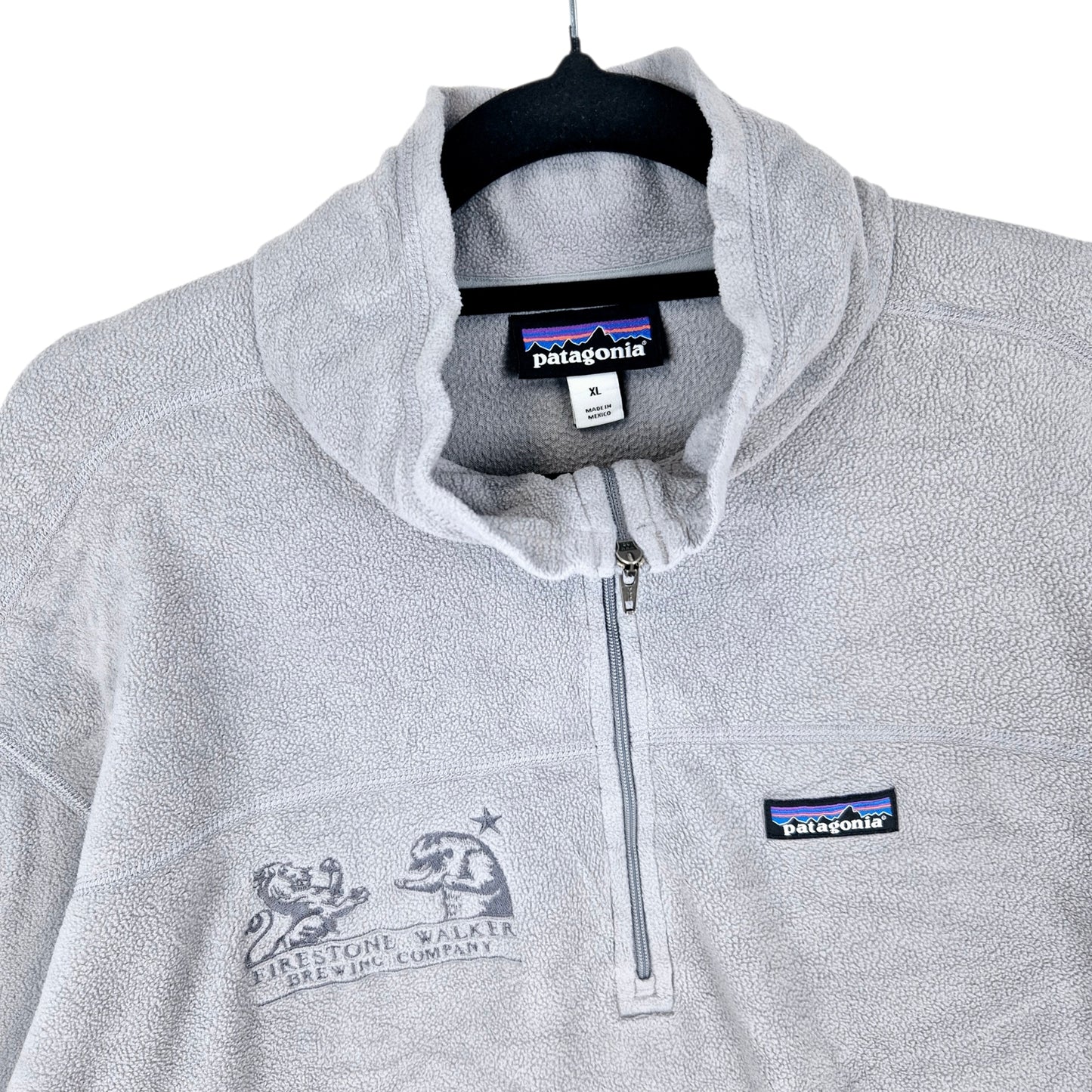 Patagonia Grey Light Quarter Zip Fleece Zip Jumper Size XL