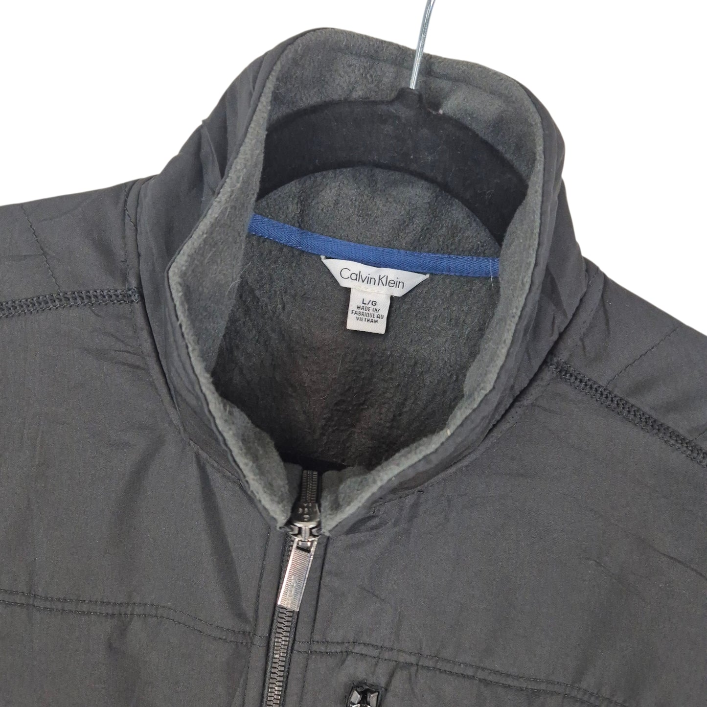 Calvin Klein Grey Fleece Zip Jumper Size L