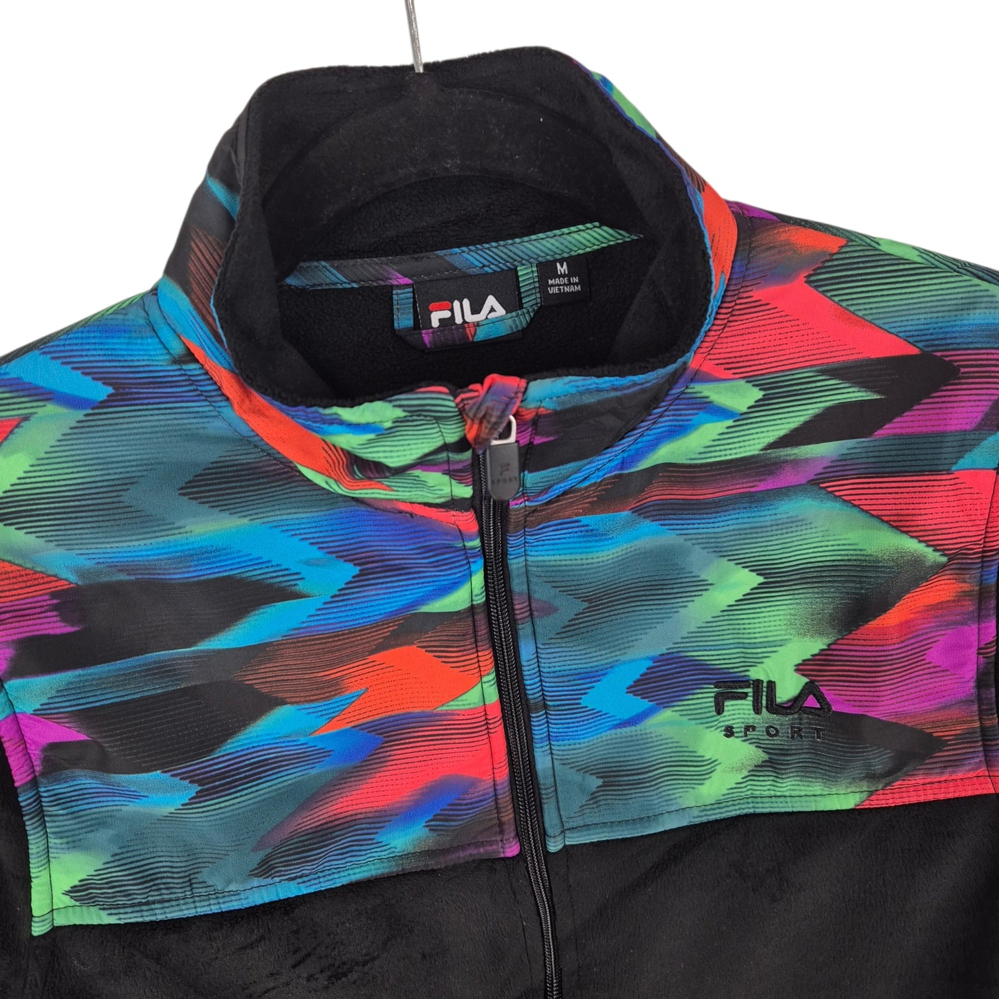 FILA Sport Womens Black Mink Fleece Zip Jumper Size M