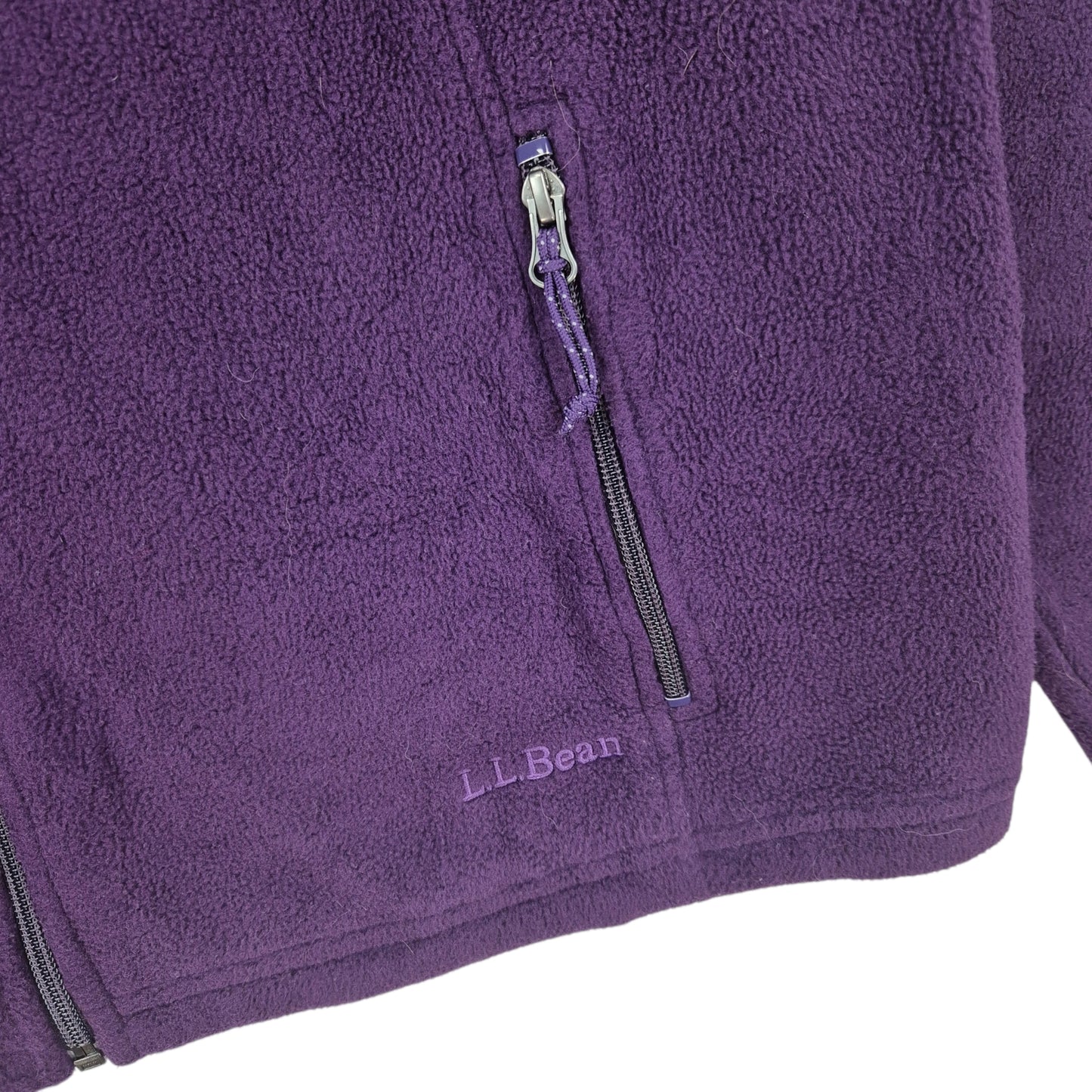 LL Bean Purple Fleece Zip Jumper Size XL