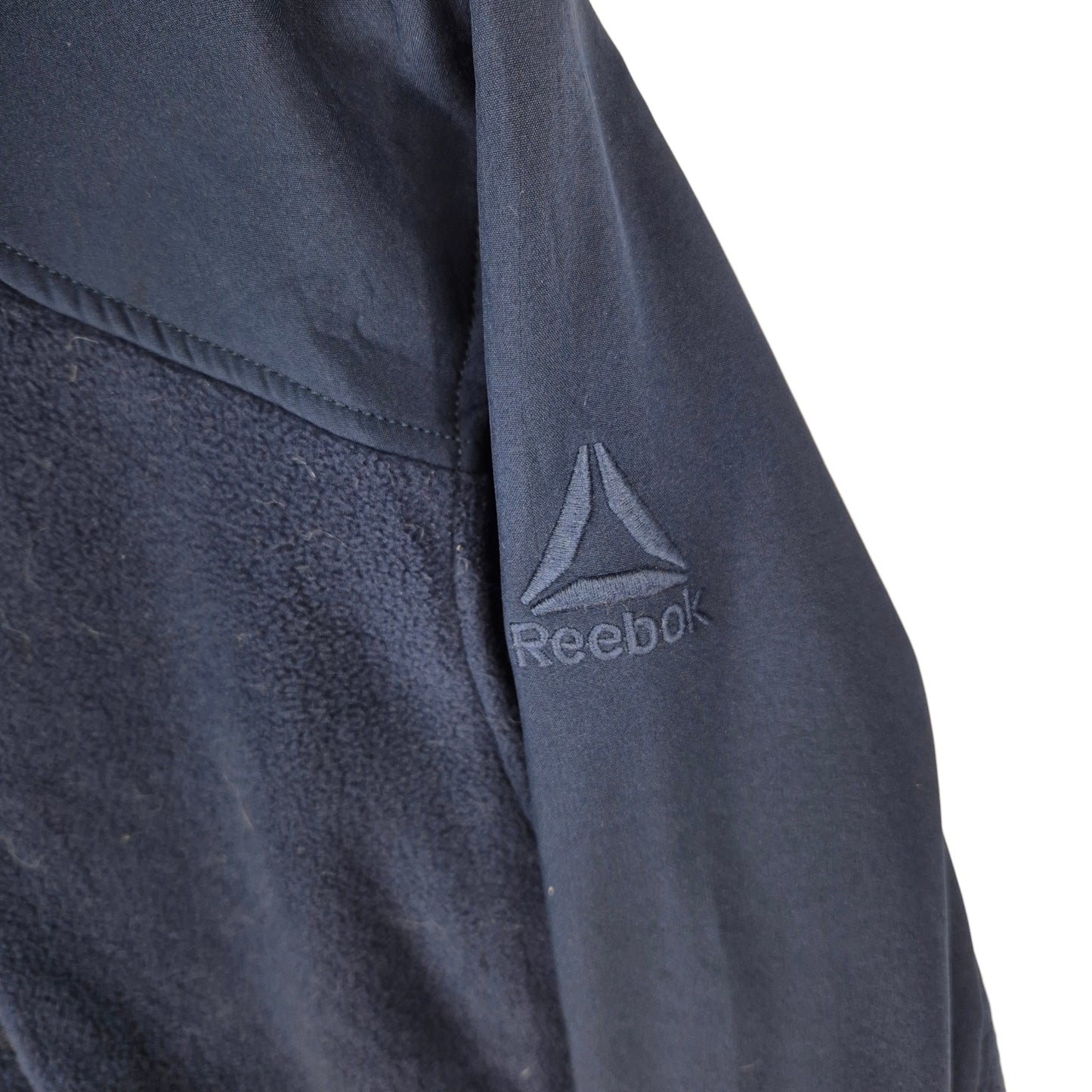 Reebok Dark Blue Hooded Fleece Zip Jumper Size L