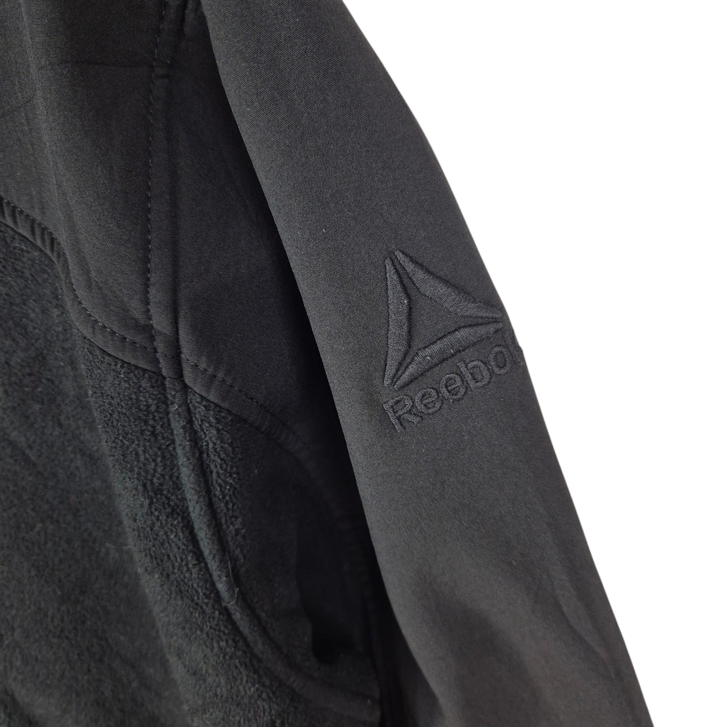 Reebok Black Hybrid Hooded Fleece Zip Jumper Size L