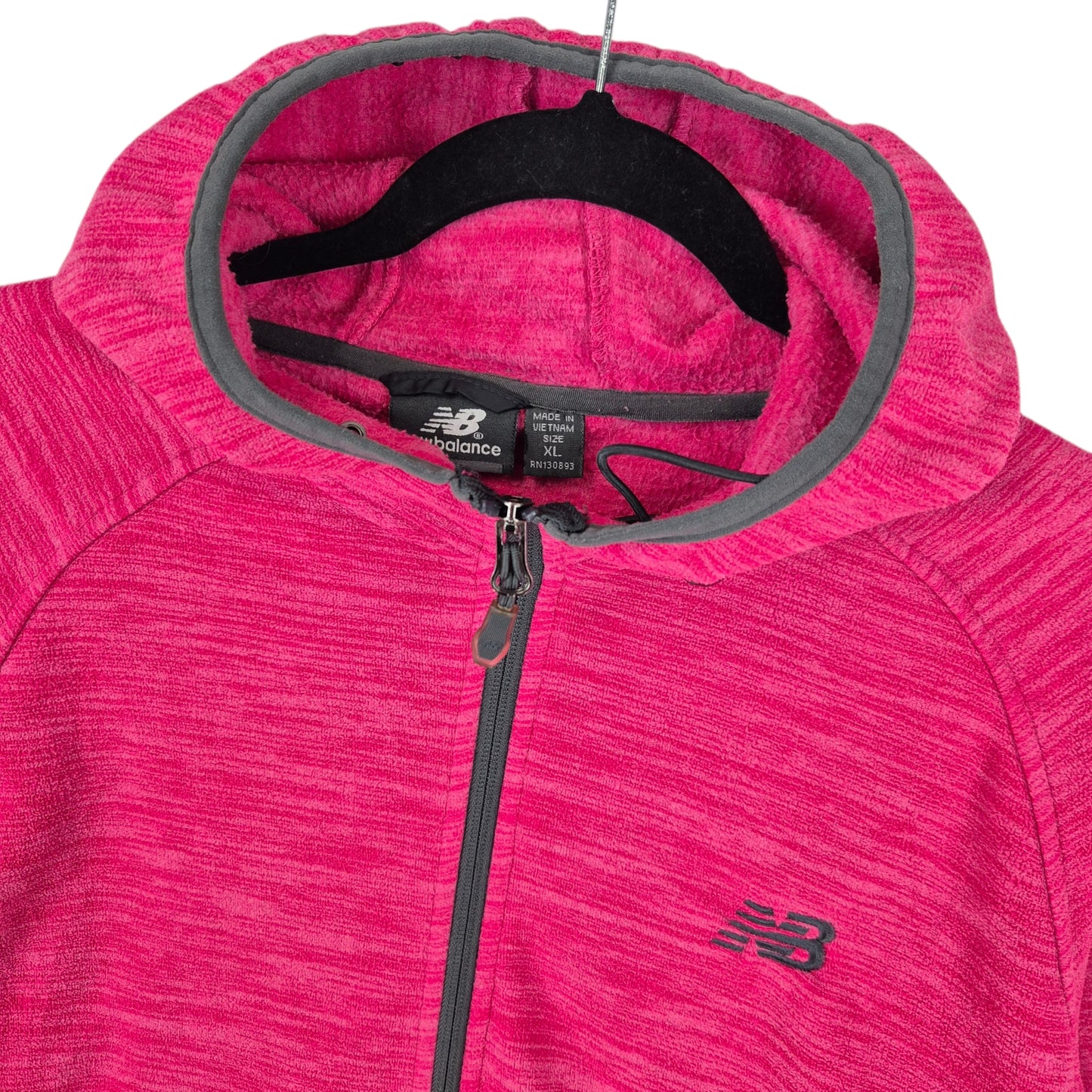 New Balance Womens Pink Hooded Fleece Zip Jumper Size XL