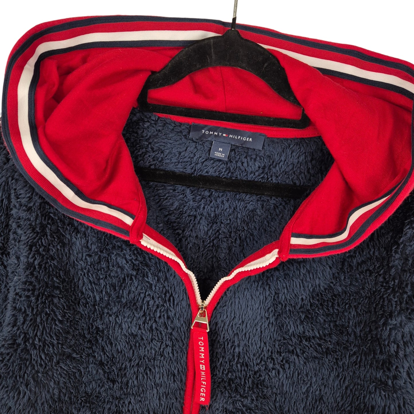 Tommy Hilfiger Womens Dark Blue Mink Fleece Zip Jumper Size M