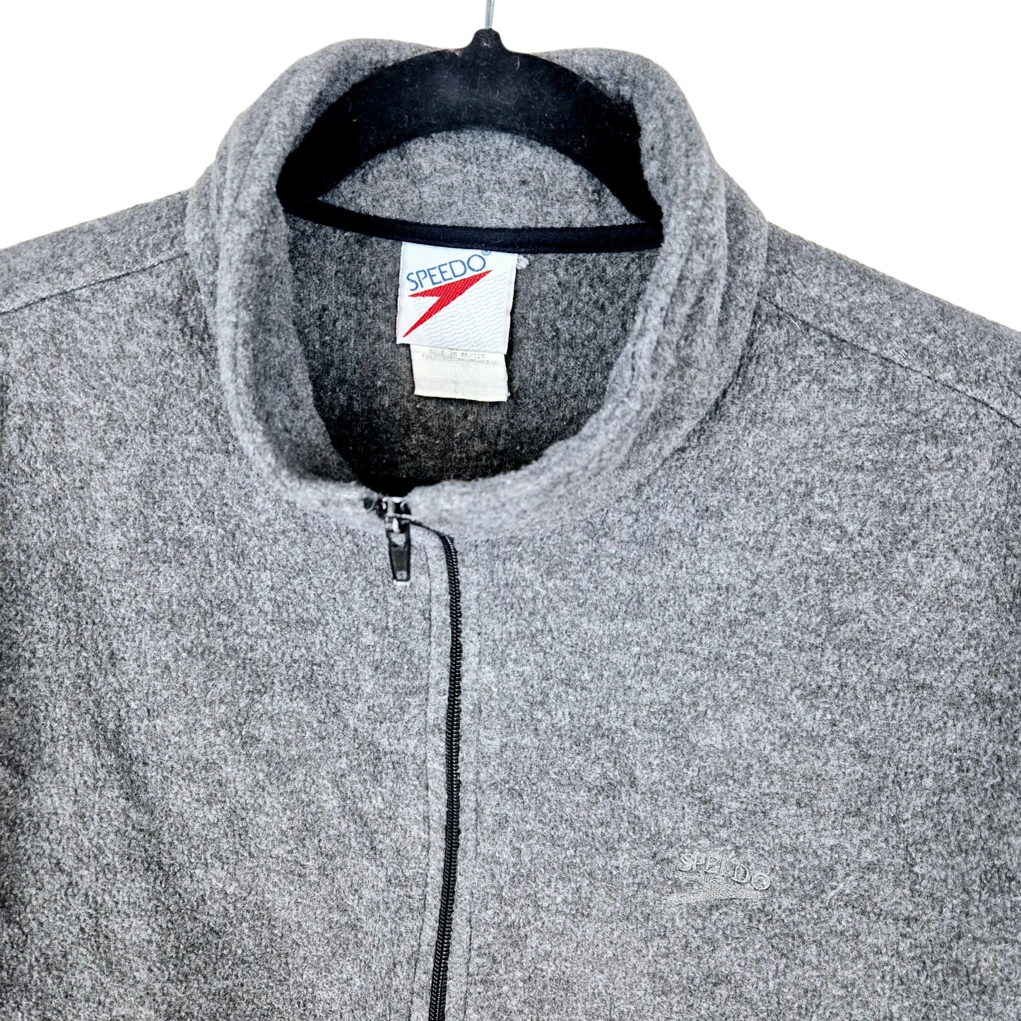 Vintage Speedo 80's Grey Fleece Zip Jumper Size L