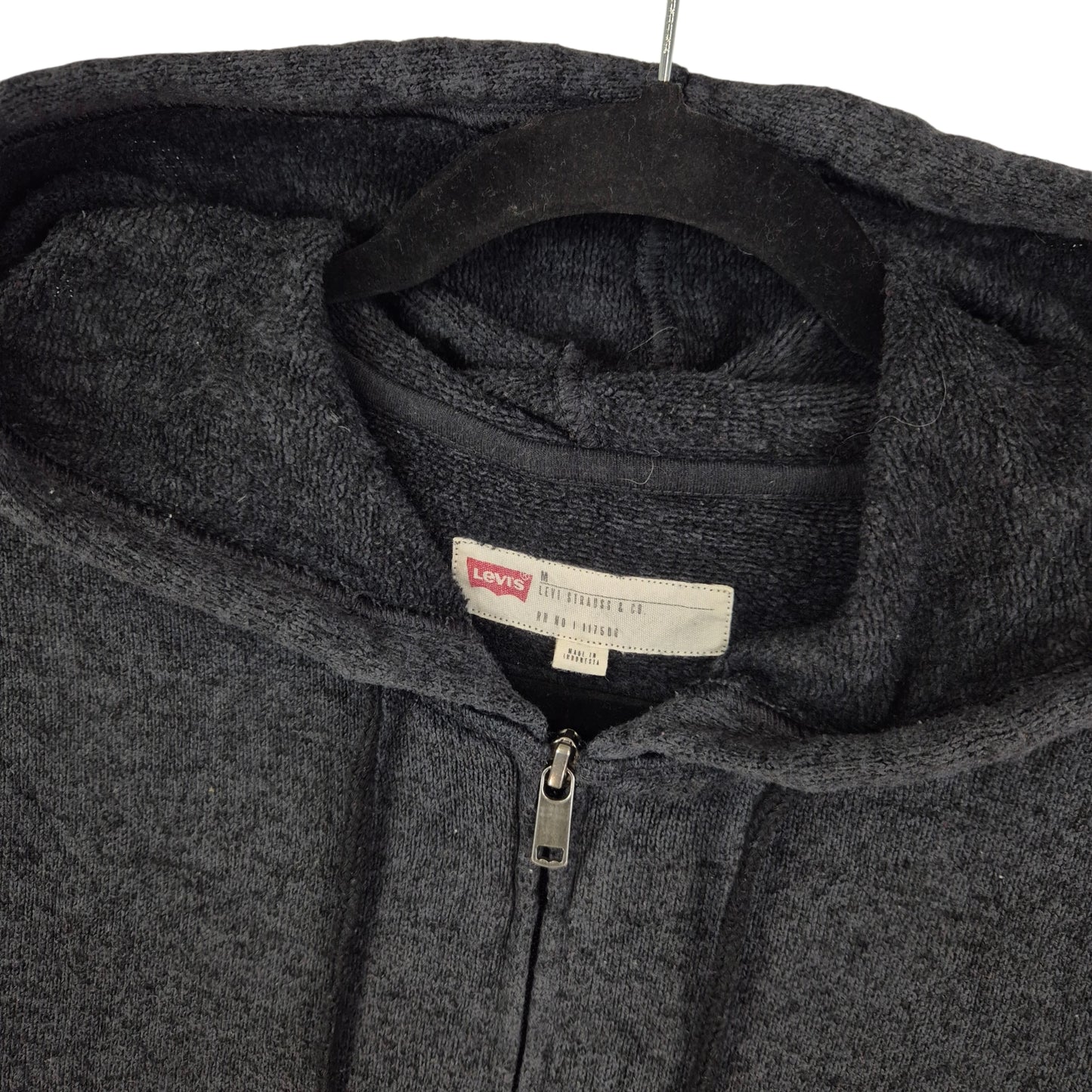 Levis Grey Fleece Zip Hoodie Size M