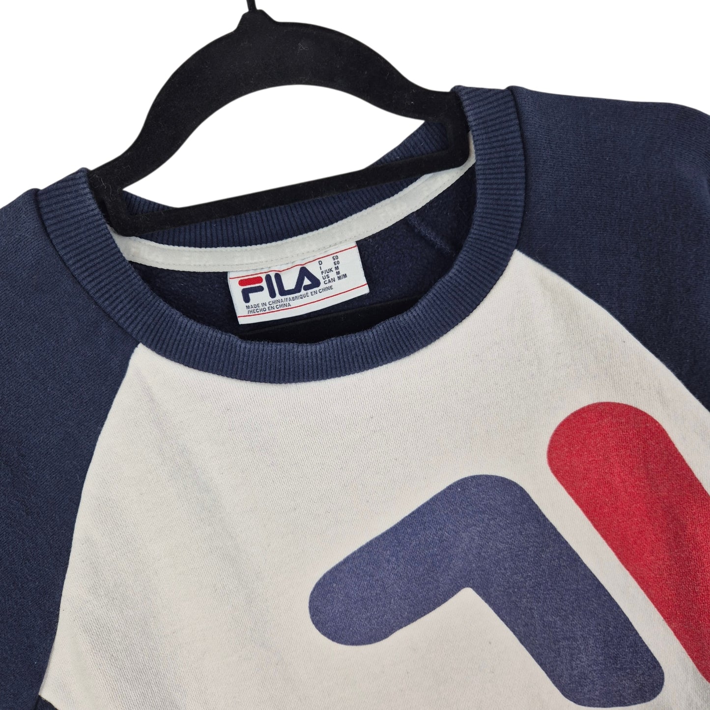 FILA Dark Blue & White Crewneck Sweater Size M