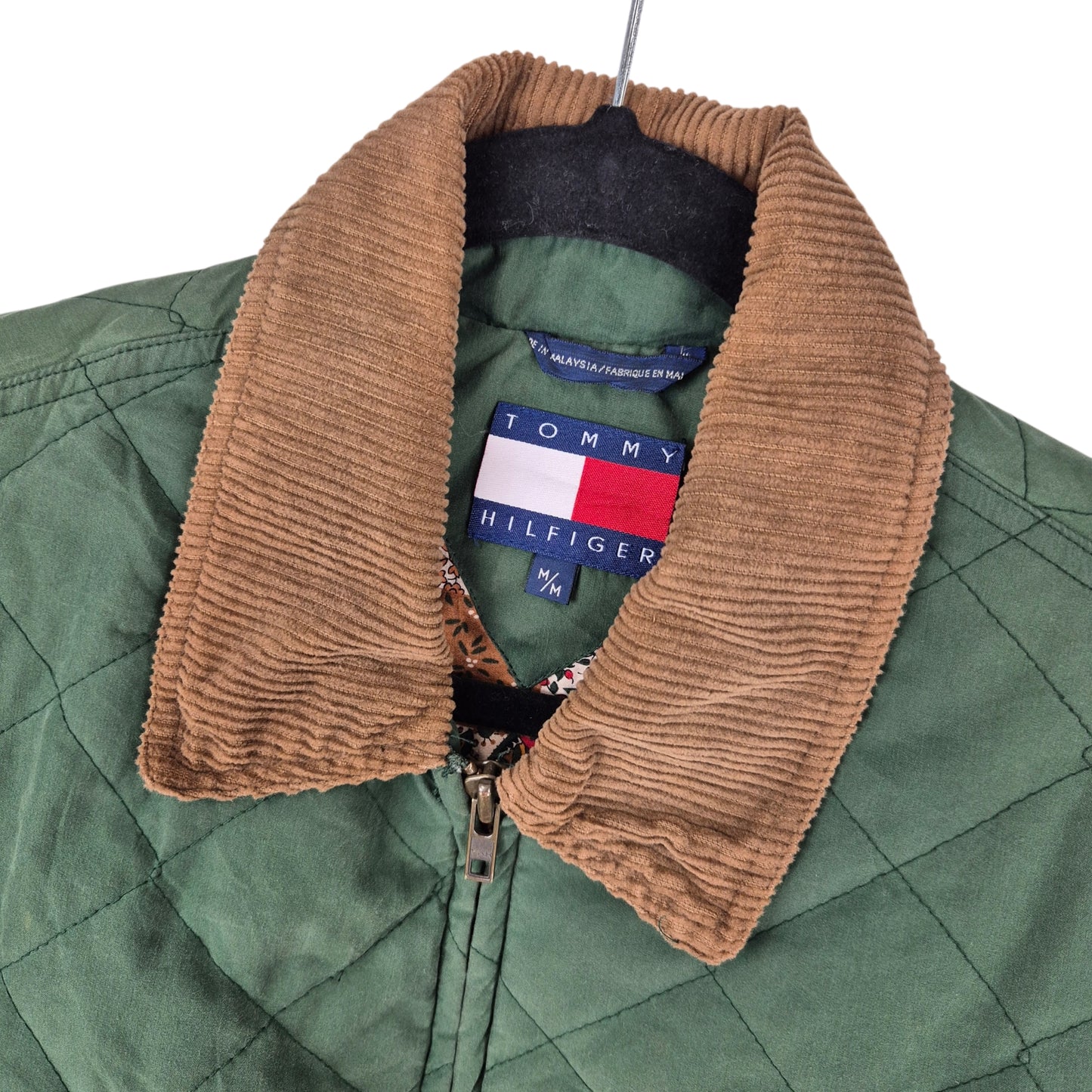 Vintage Tommy Hilfiger 90's Green Padded Jacket Size M