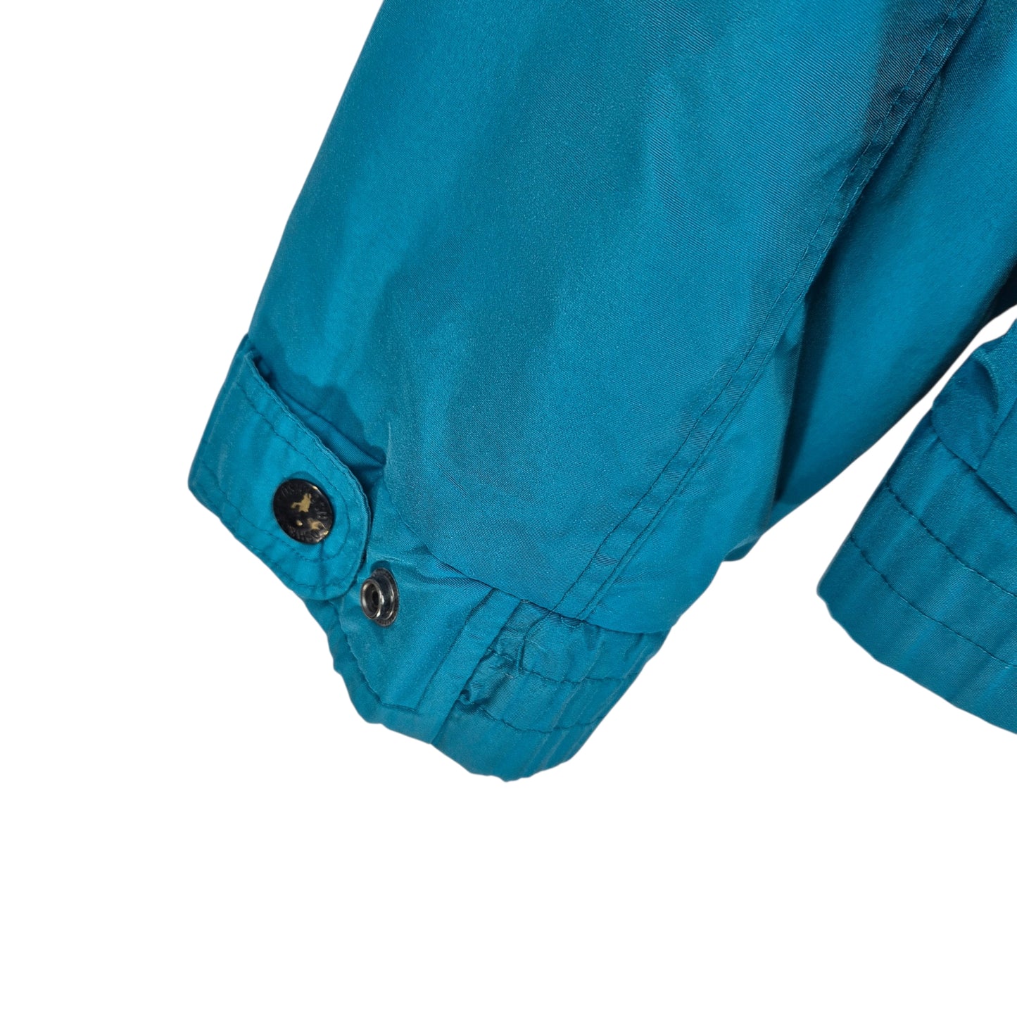 Vintage OshKosh 80's Aqua Blue Fleece Insulated Nylon Windbreaker Jacket Size XL