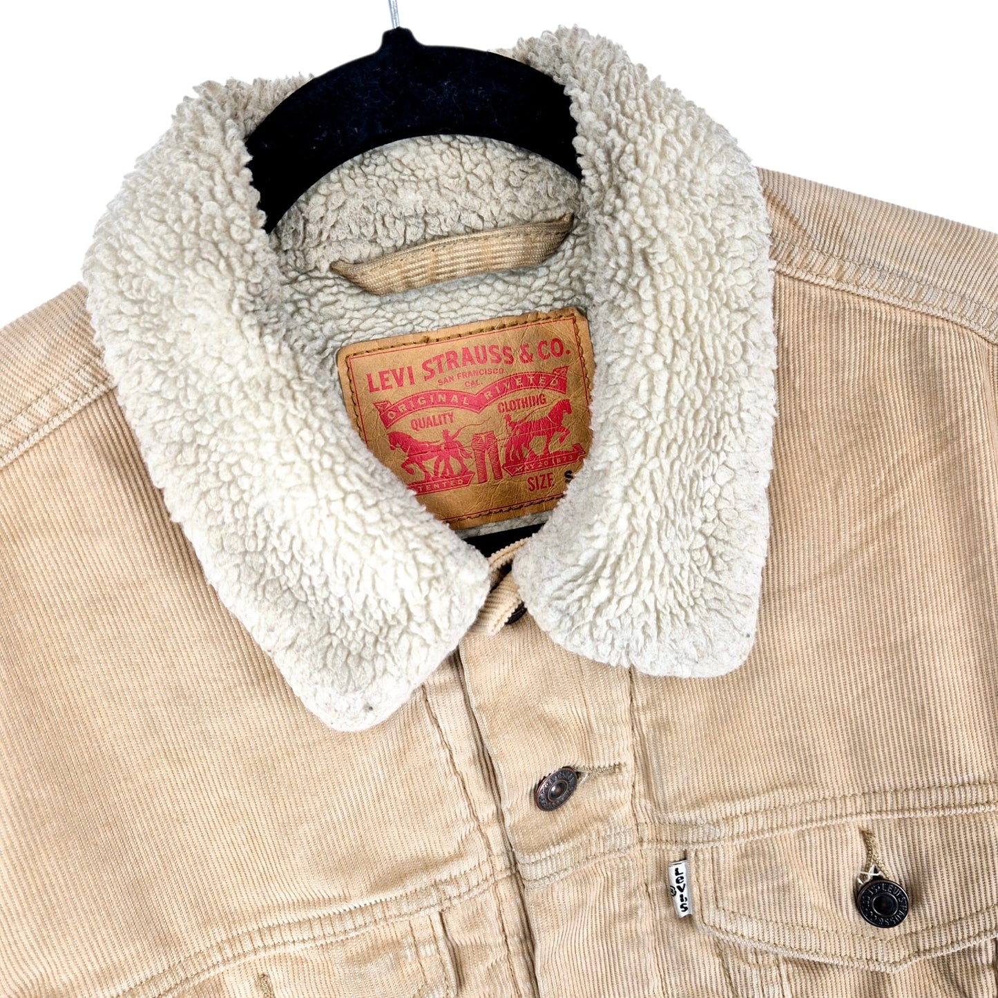 Levis Light Brown Heavy Fleece Insulated Corduroy Jacket Size S