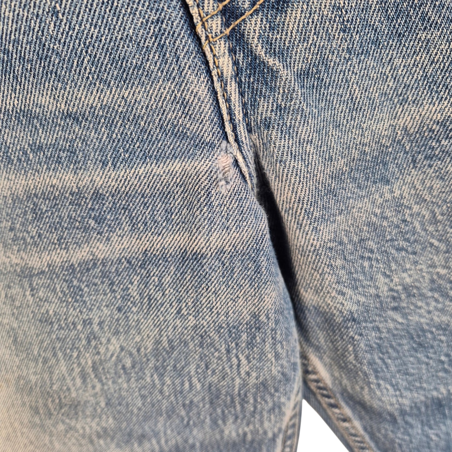 Vintage Levis 504 Jeans Blue Heavy Rigid Crop Denim W36