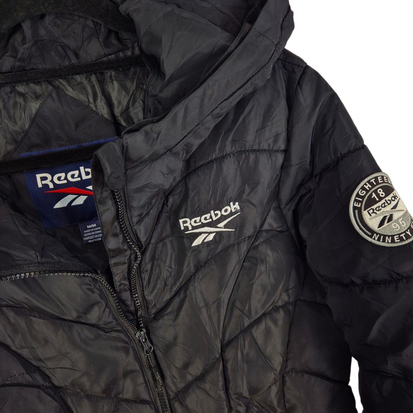 Reebok Womens Black Puffer Jacket Size M