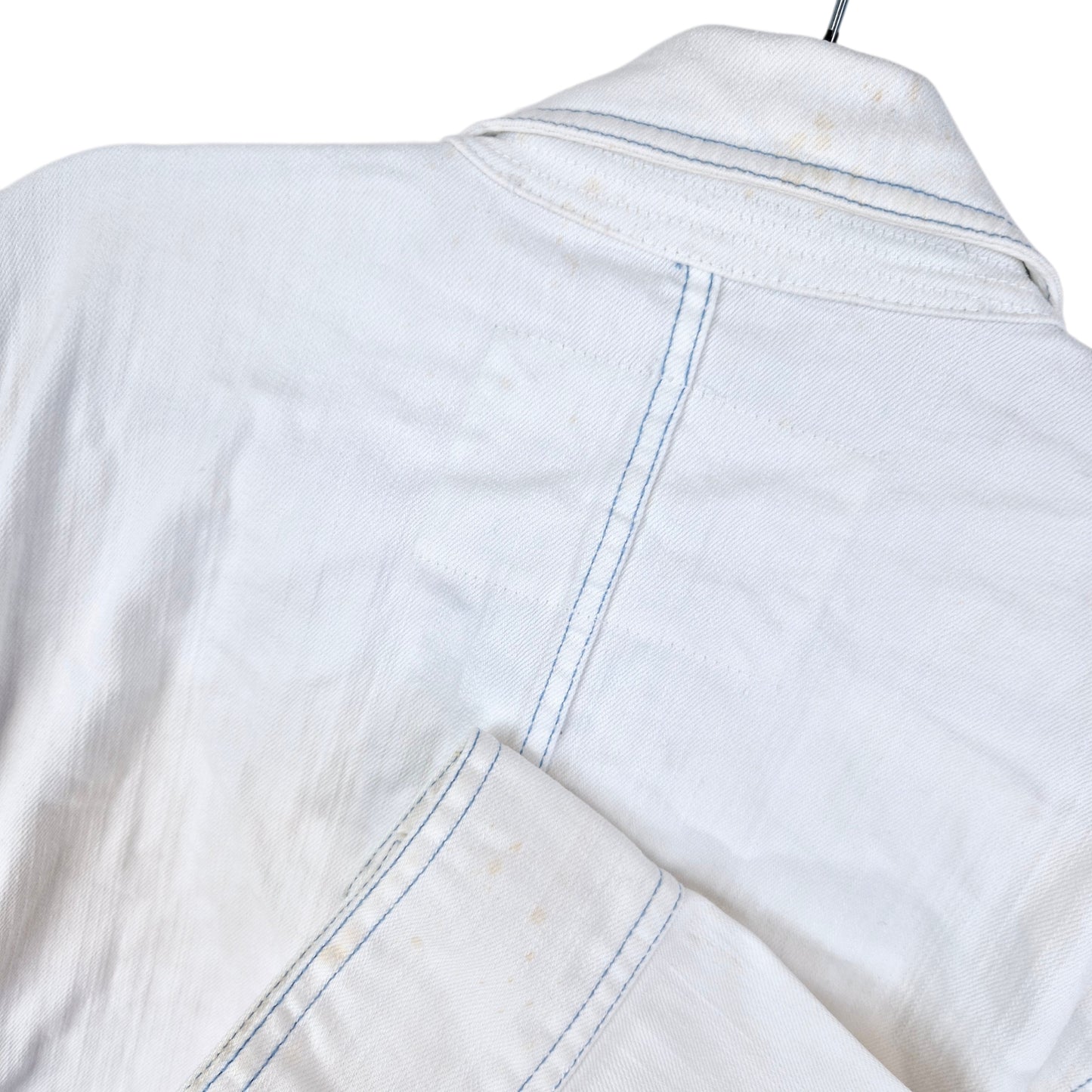 Vintage Ralph Lauren Green Label Womens White Heavy Denim Jacket Size L