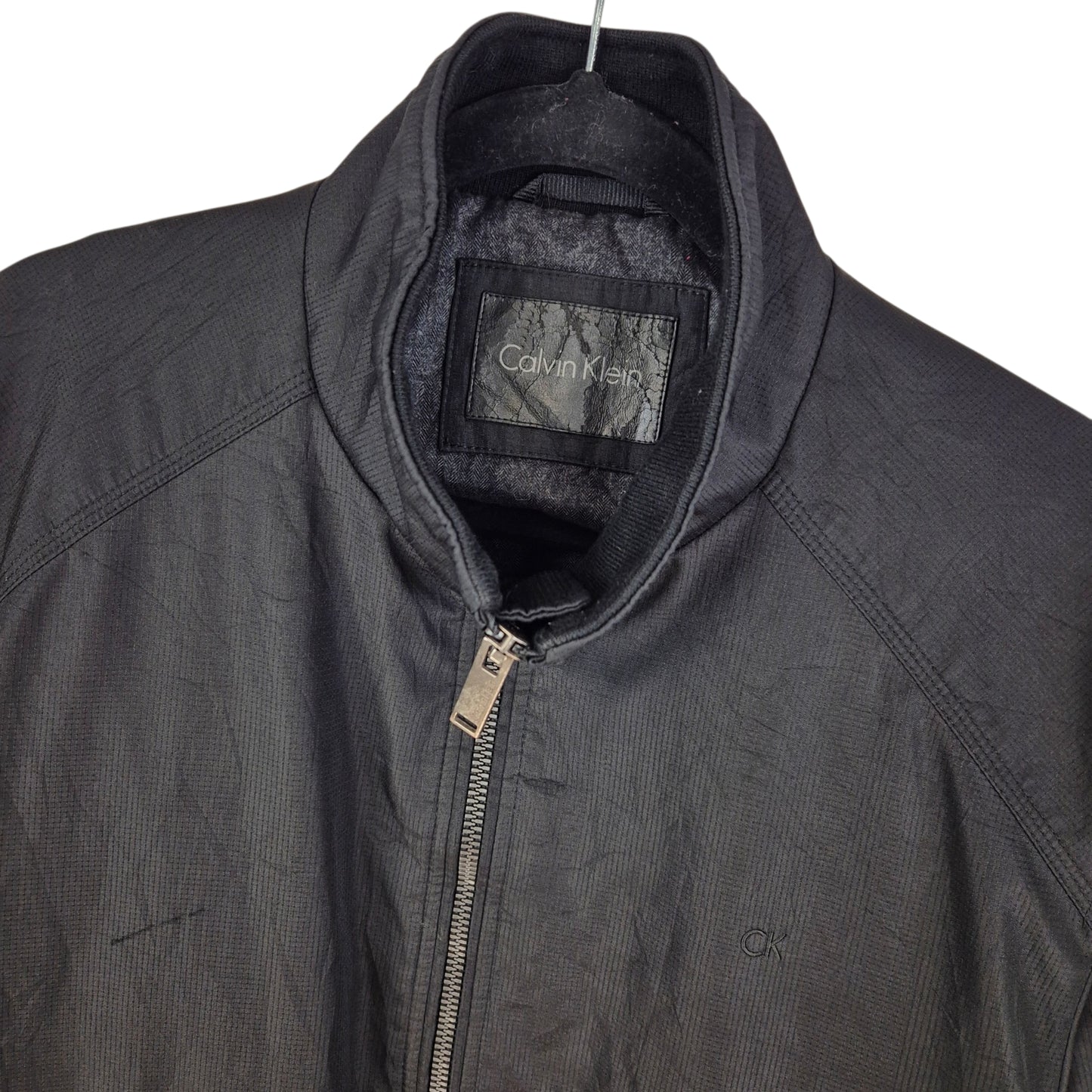 Calvin Klein Black Quilted Windbreaker Jacket Size L