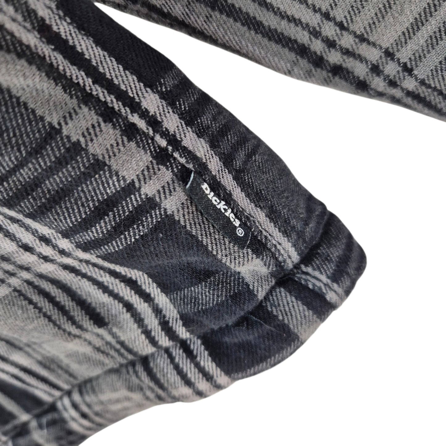 Dickies Grey Checkered Fleece Insulated Button Jacket Size M