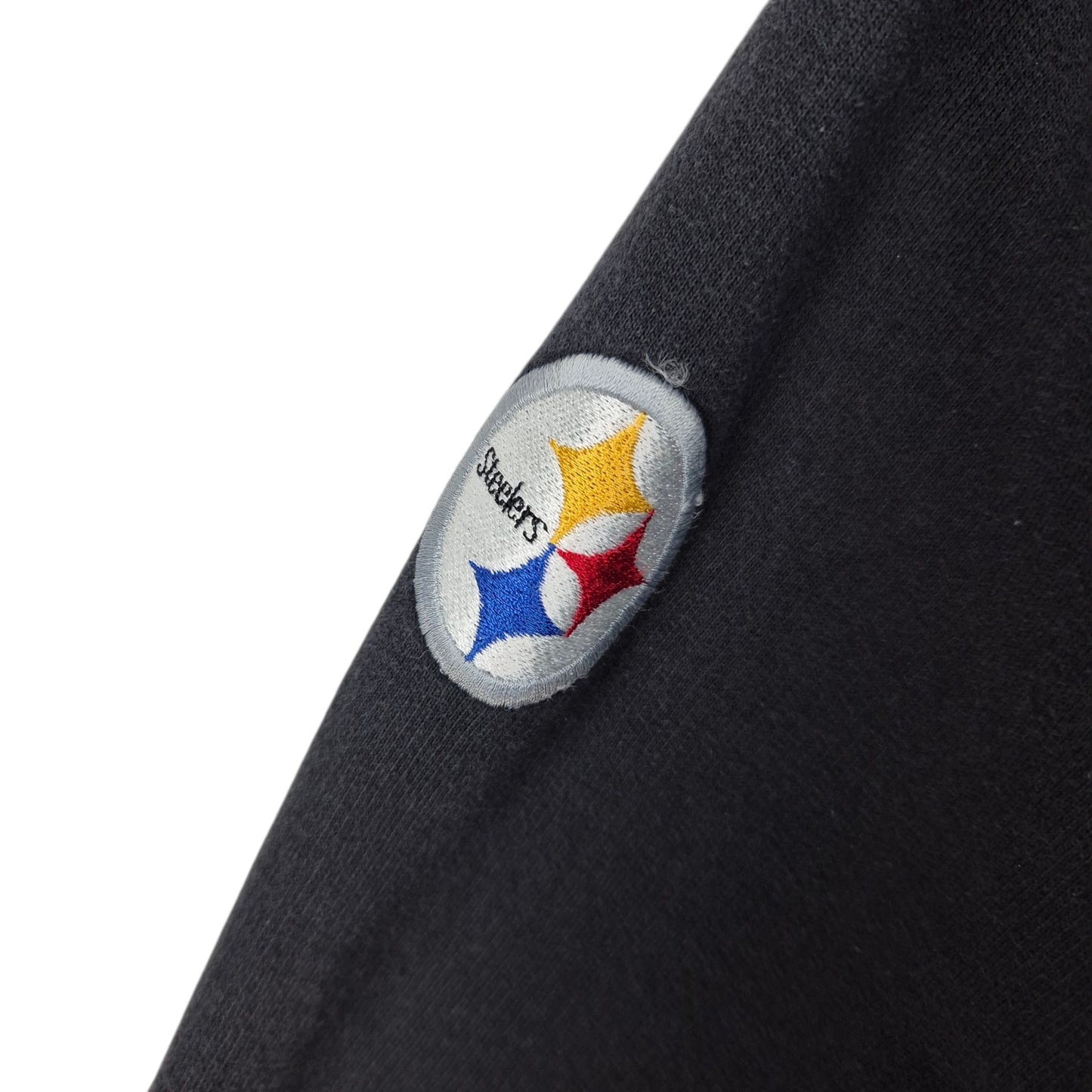 NFL Pittsburgh Steelers Black Embroidered Zip Hoodie Size 2XL