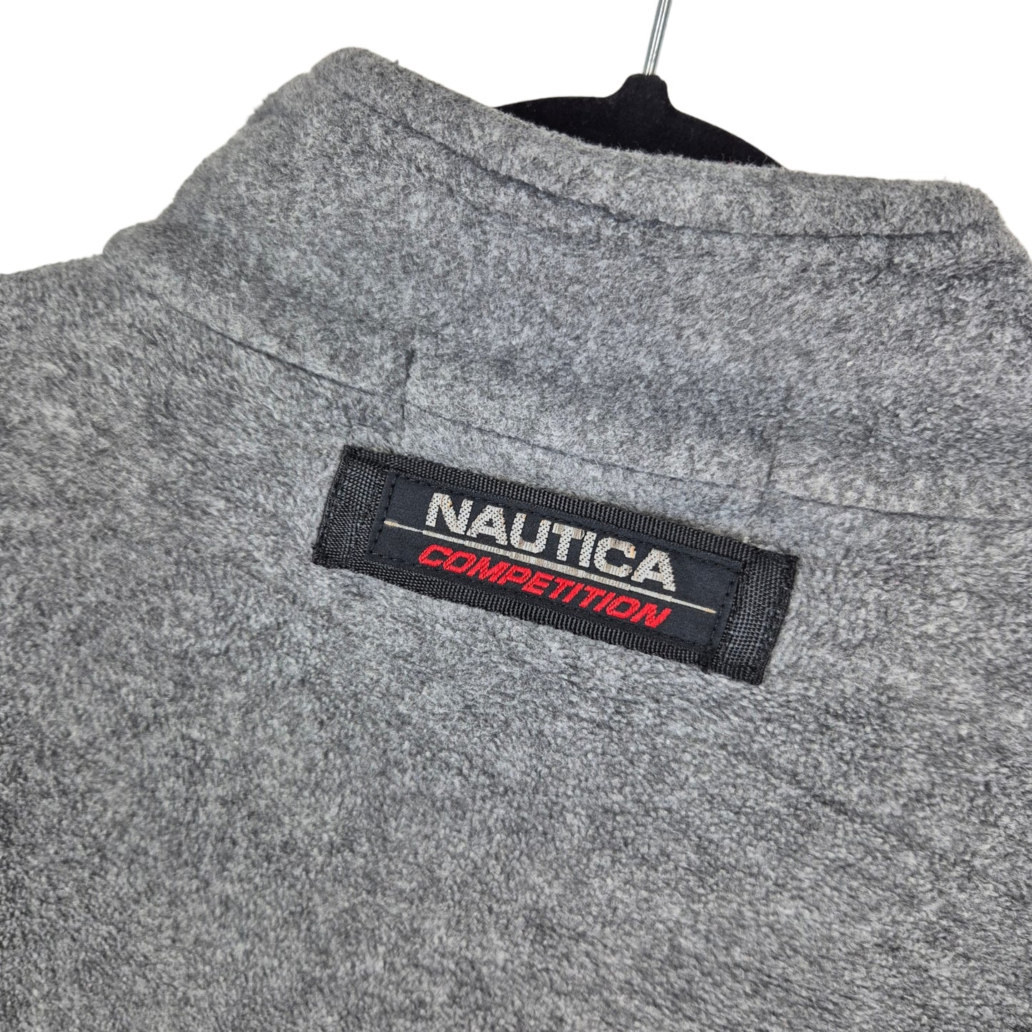 Vintage Nautica Competition 90's Grey Quarter Zip USA Made Fleece Jumper Size M