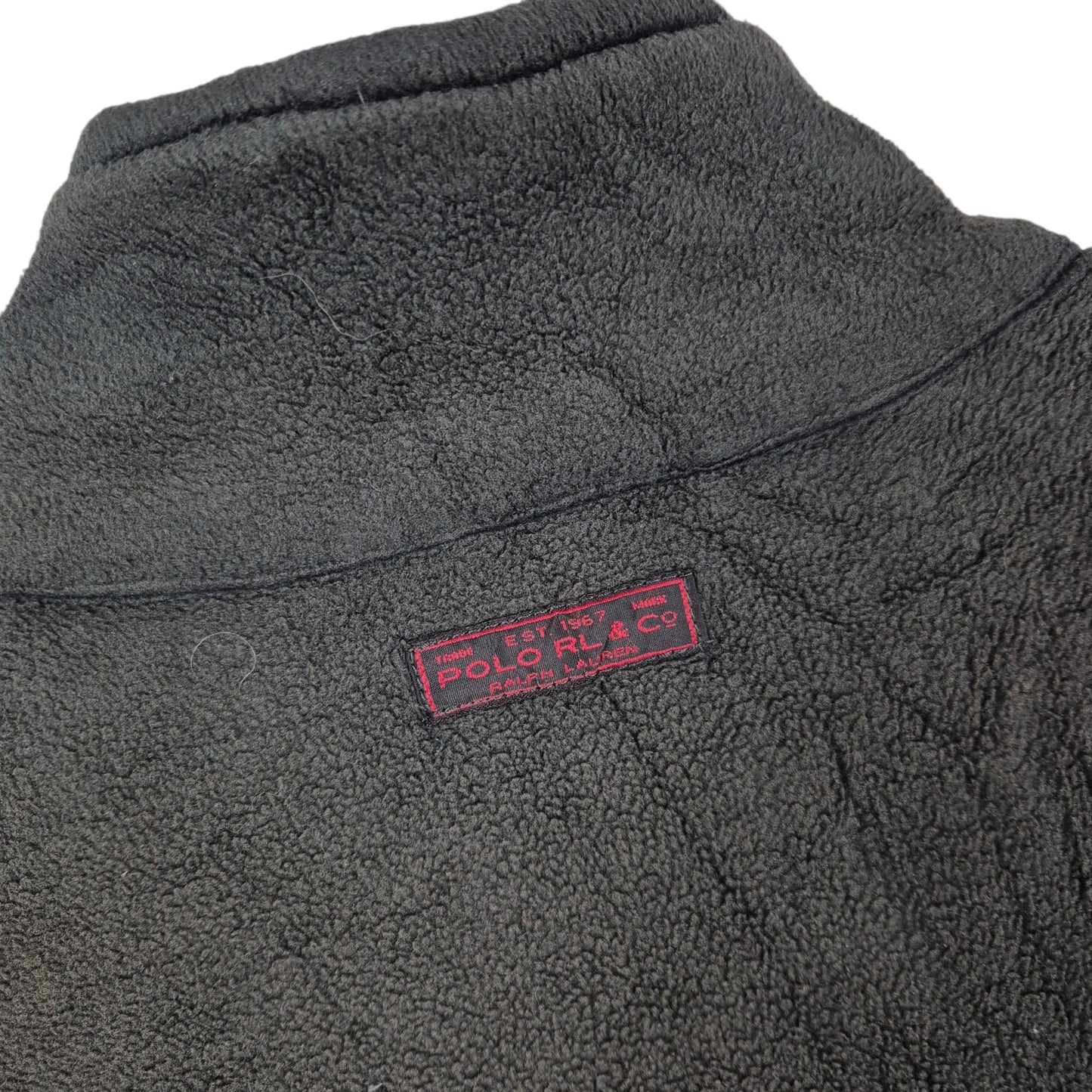 Vintage Polo Ralph Lauren 90's Dark Green Fleece Zip Jumper Size L