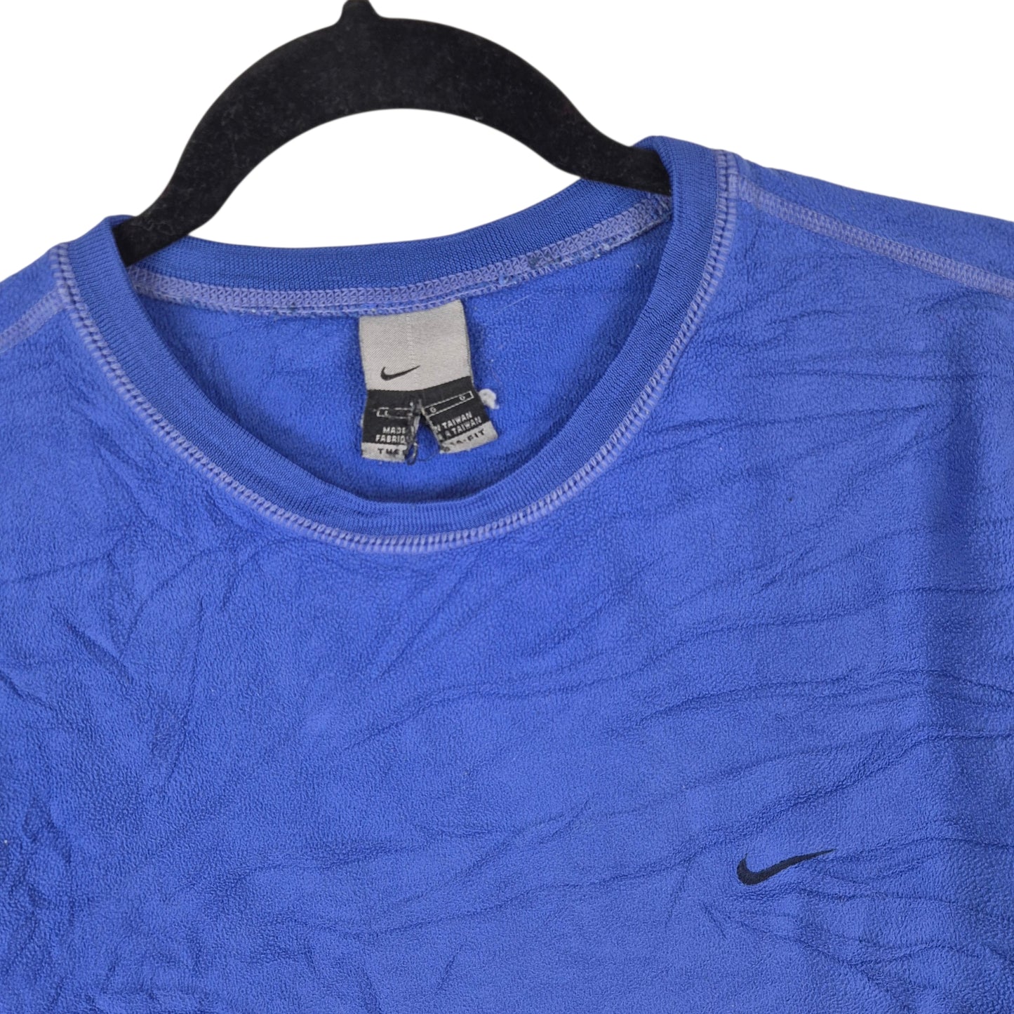 Vintage Nike 2000's Blue Light Crewneck Fleece Jumper Size L