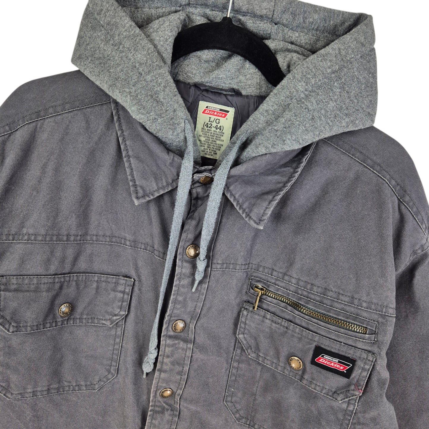 Dickies Grey Heavy Quilted Denim Jacket Size L