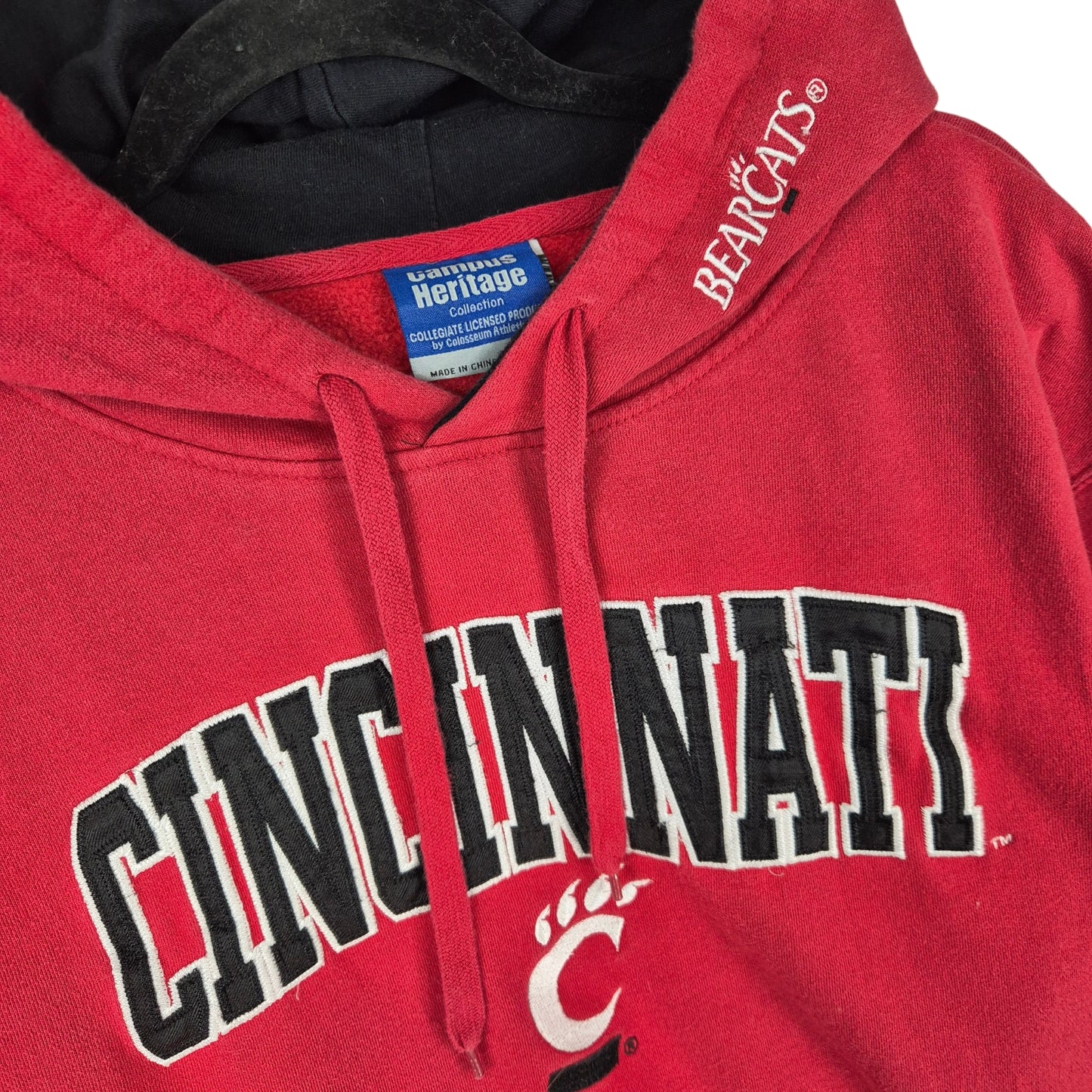 Cincinnati Bearcats Basketball Red Embroidered Hoodie Size L