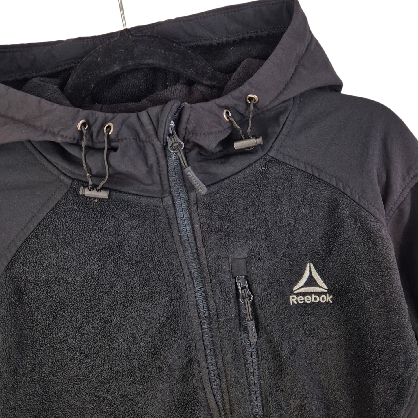 Reebok Black Hooded Fleece Zip Jumper Size M