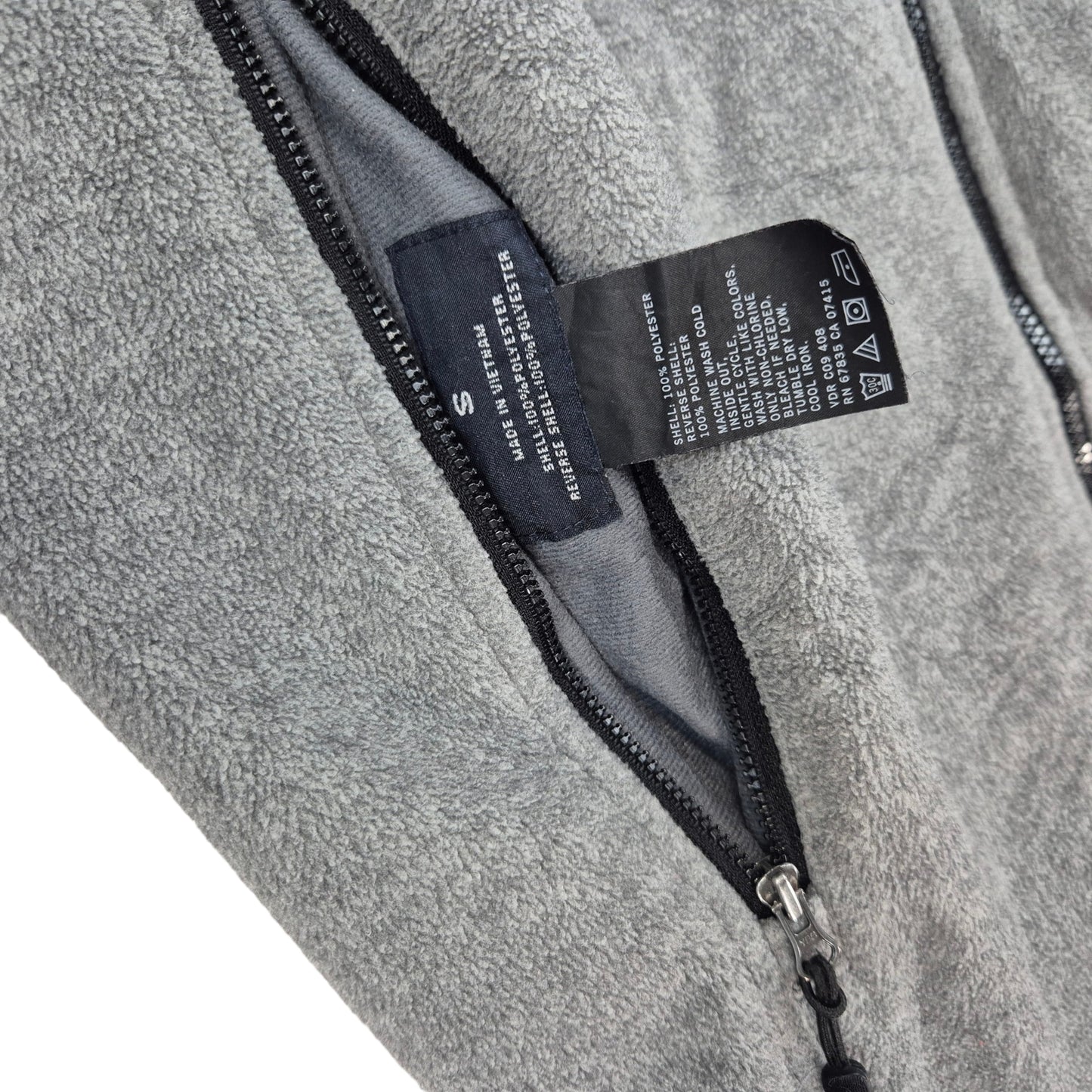 Nautica Black & Grey Hooded Fleece Zip Jumper Size S