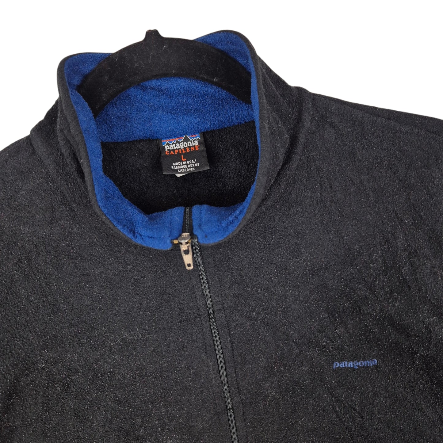 Vintage Patagonia 90's Black USA Made Quarter Zip Fleece Jumper Size L